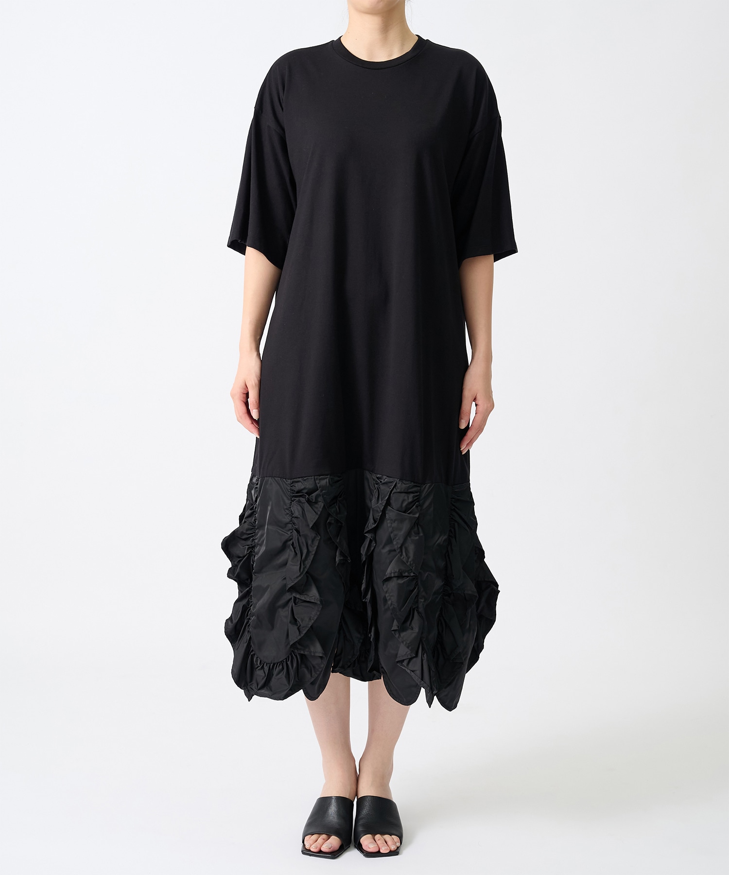 FRILL-HEM DRESS ENFOLD