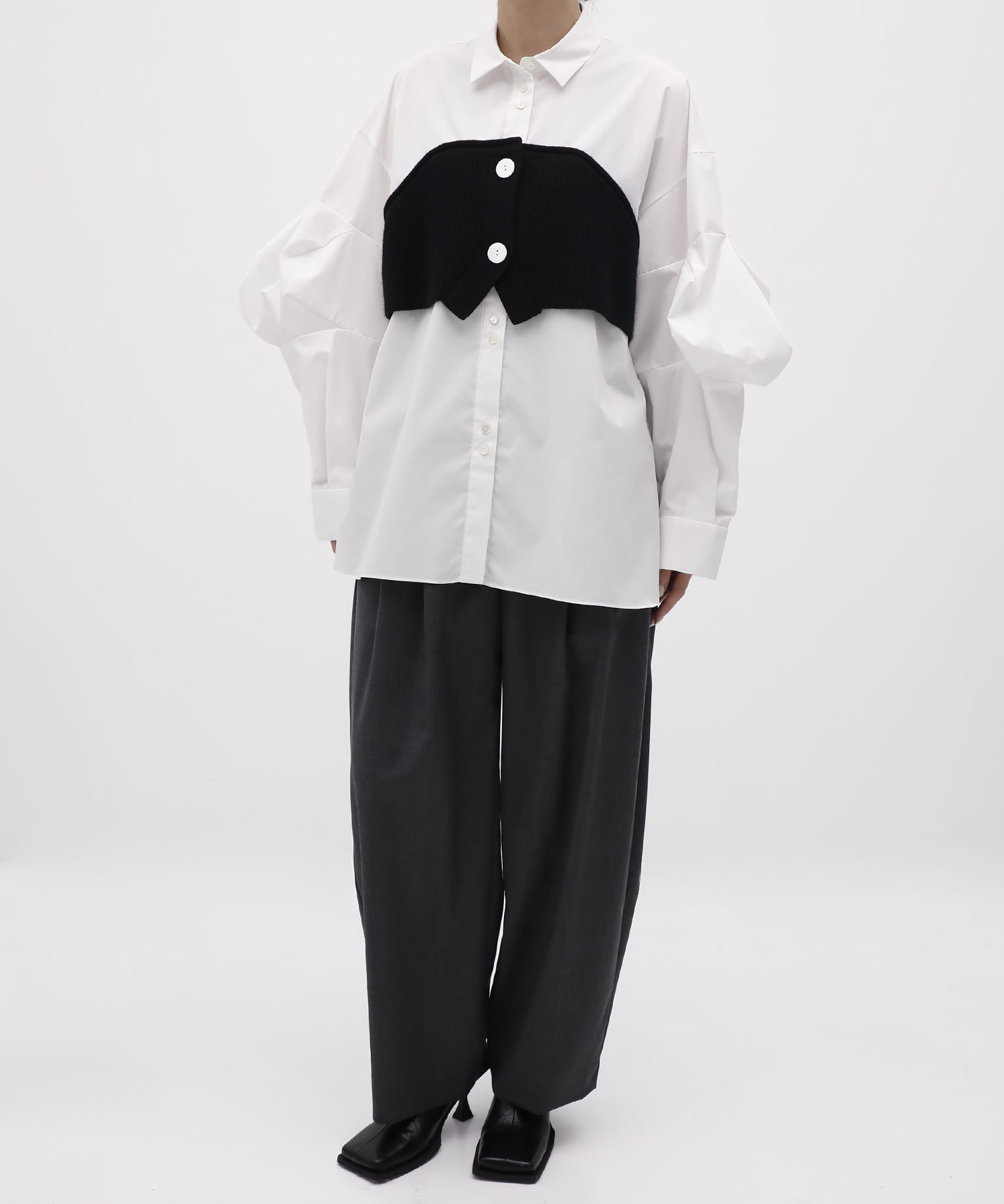KNIT-DOCKING SHIRT ENFOLD