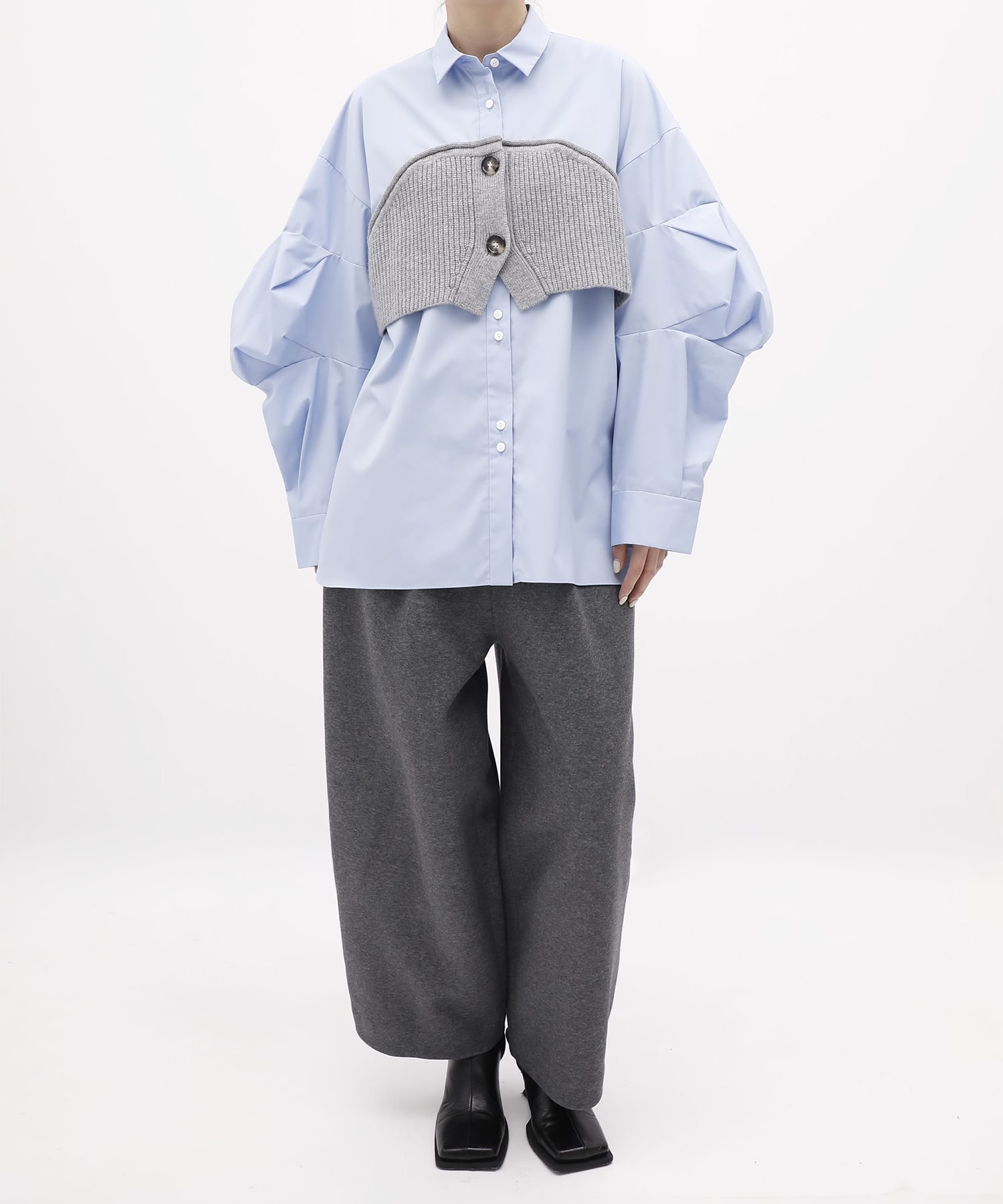 KNIT-DOCKING SHIRT ENFOLD