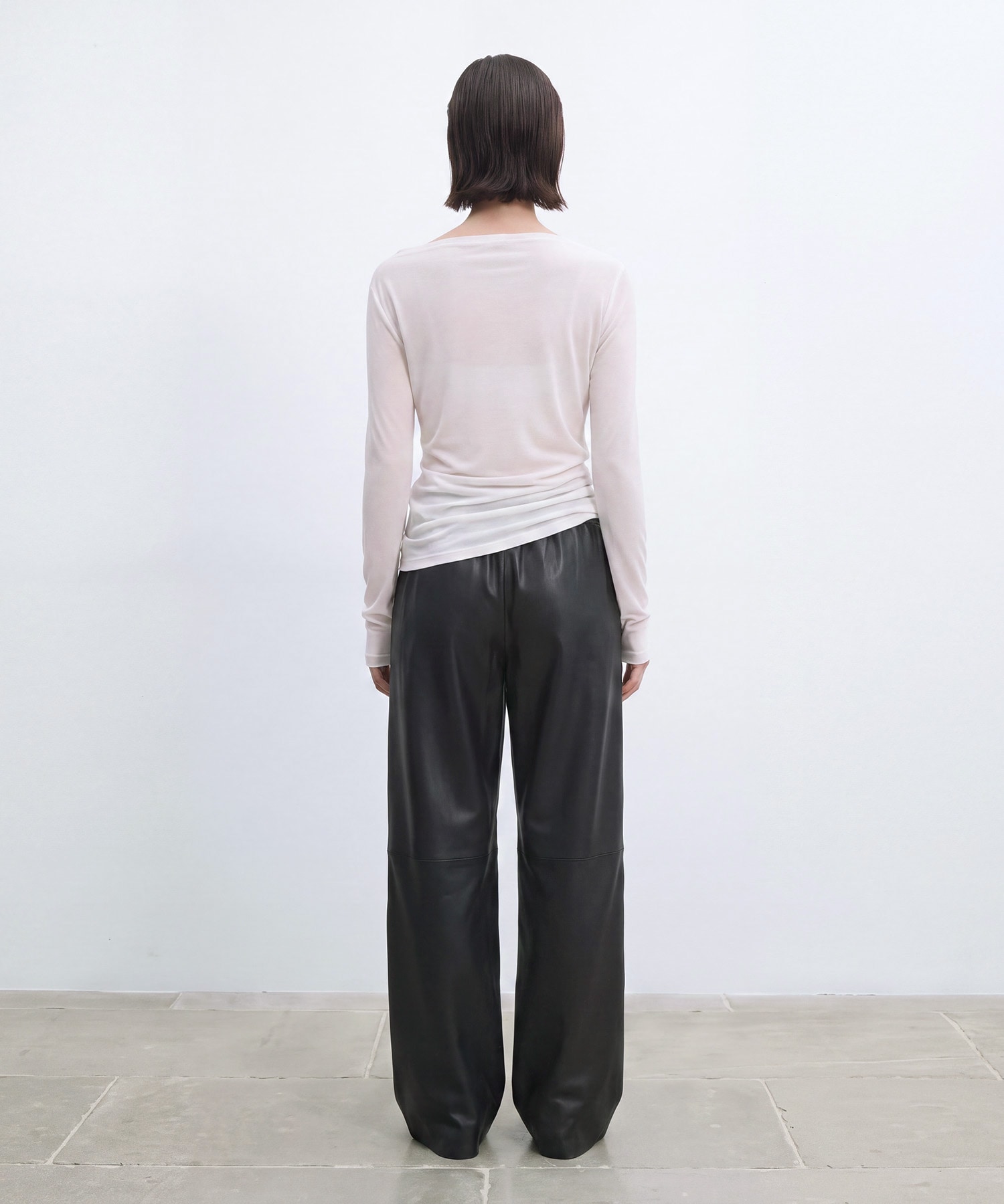 別注 Cashmere blend Asymmetry Tops IIROT