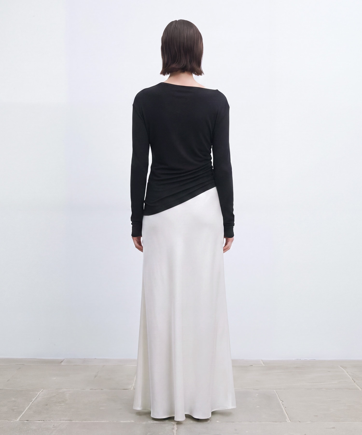 別注 Cashmere blend Asymmetry Tops IIROT