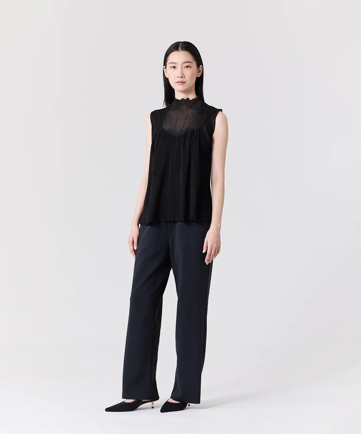 HYPHA LUCENT GLITTER SLEEVELESS BUST FLARE TOP CFCL