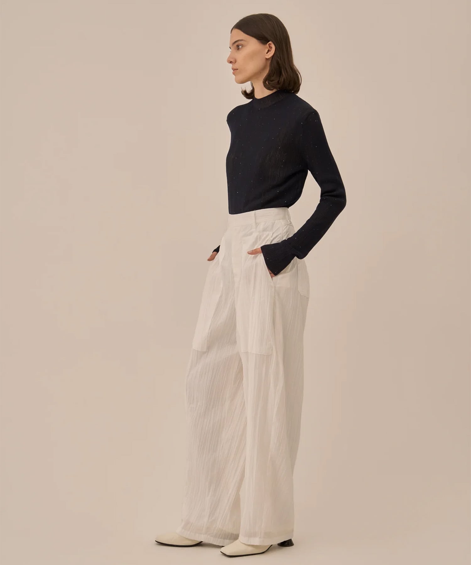 Basilia sequins knit pullover AKIRANAKA