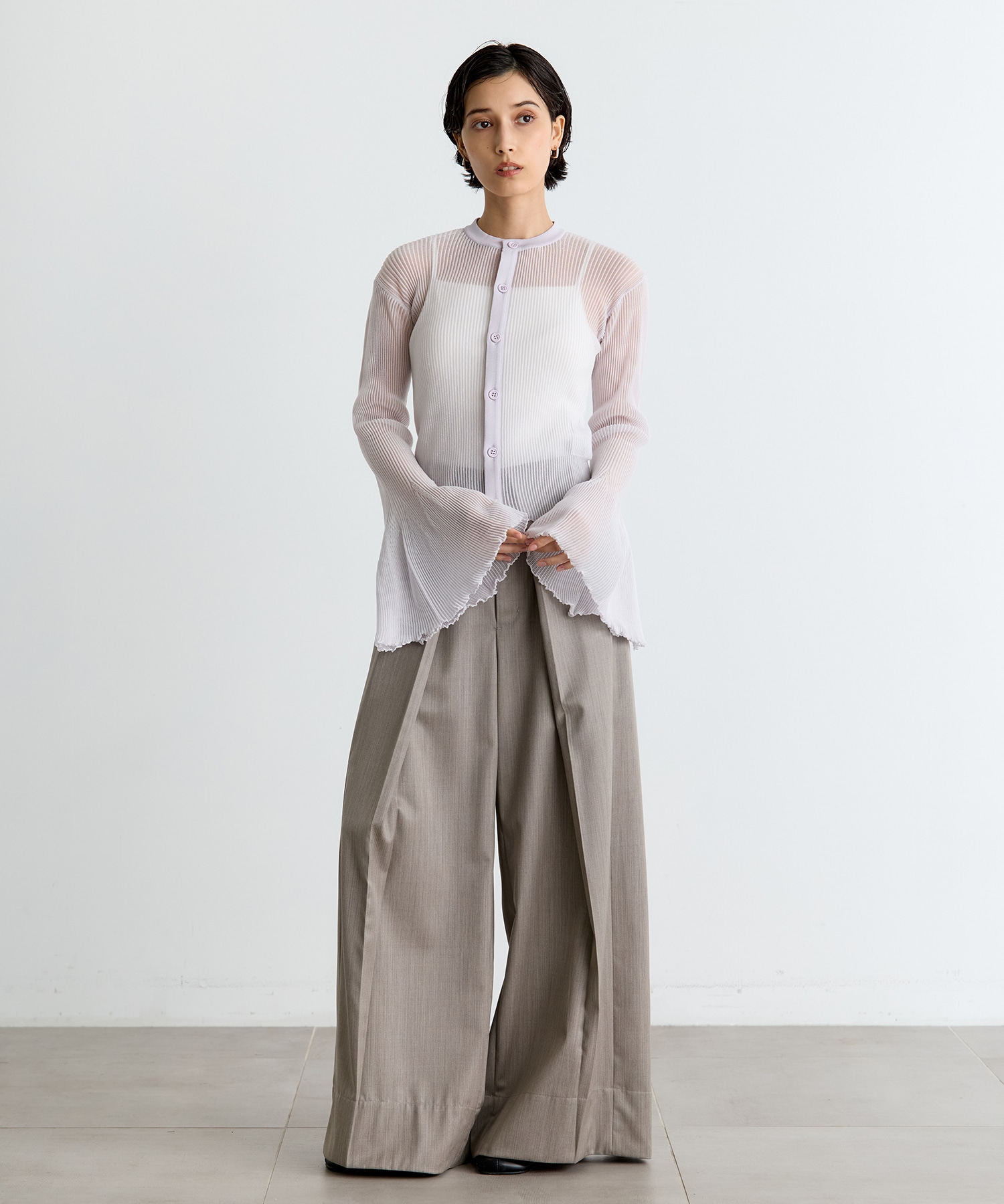 HYPHA LUCENT GLITTER BELL SLEEVE CARDIGAN CFCL