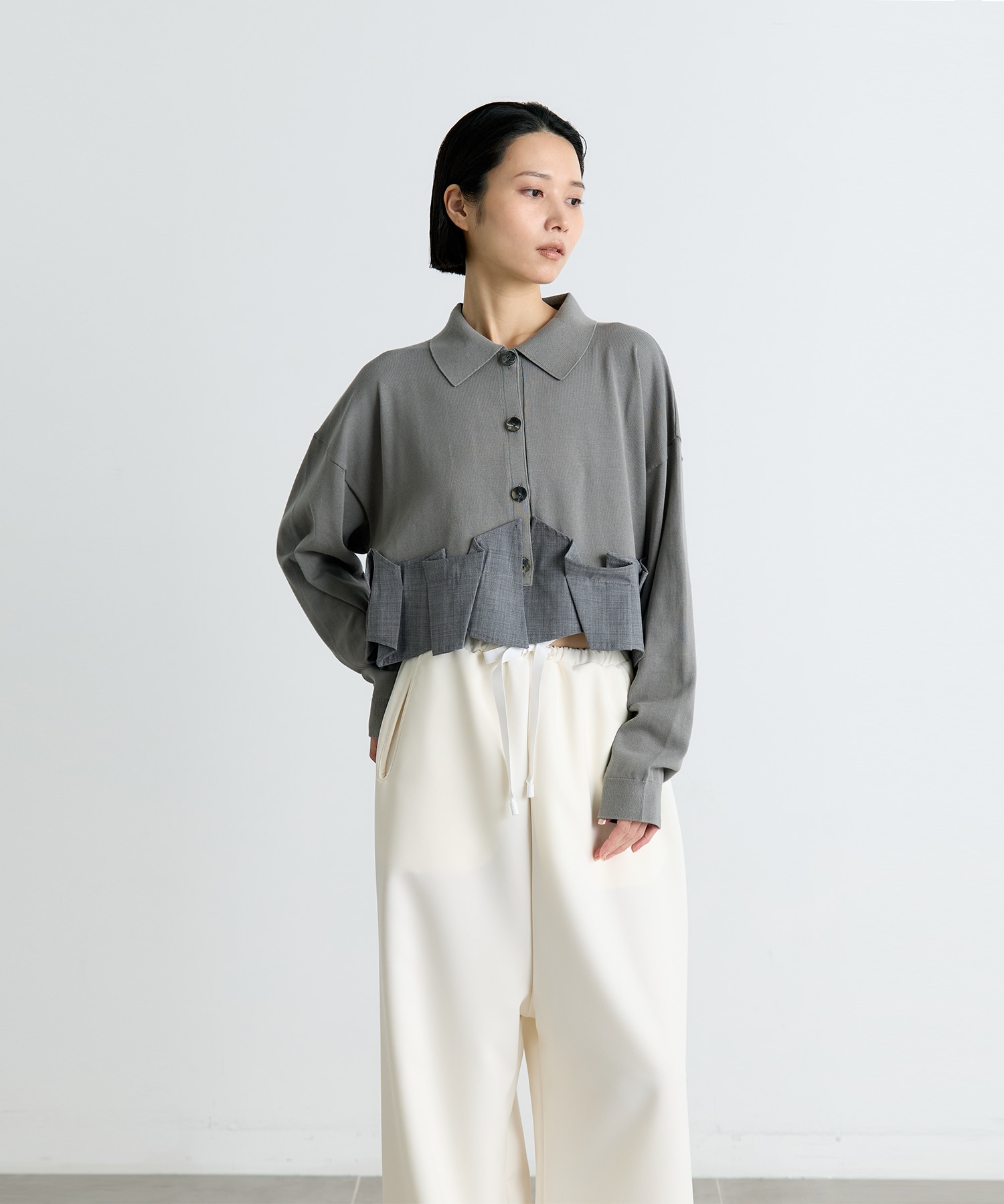 TACK DOCKING-HEM CARDIGAN ENFOLD