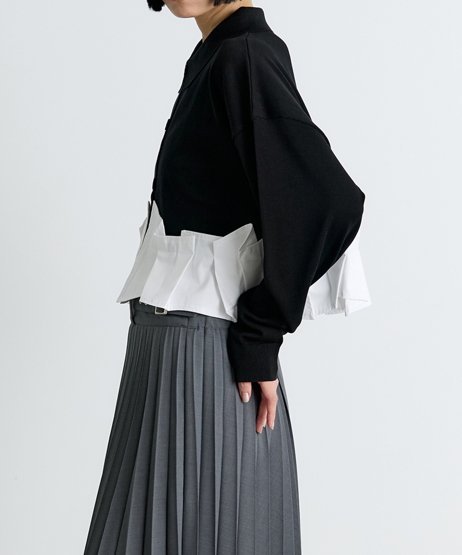 TACK DOCKING-HEM CARDIGAN ENFOLD