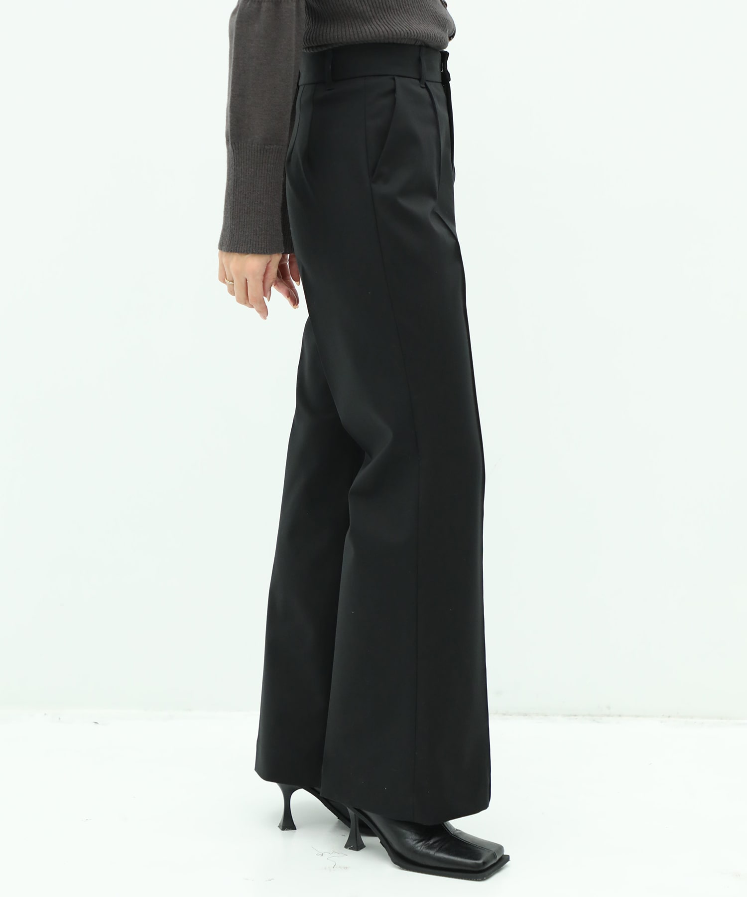 Double Cloth Slim Flare Pants CITY TOKYO