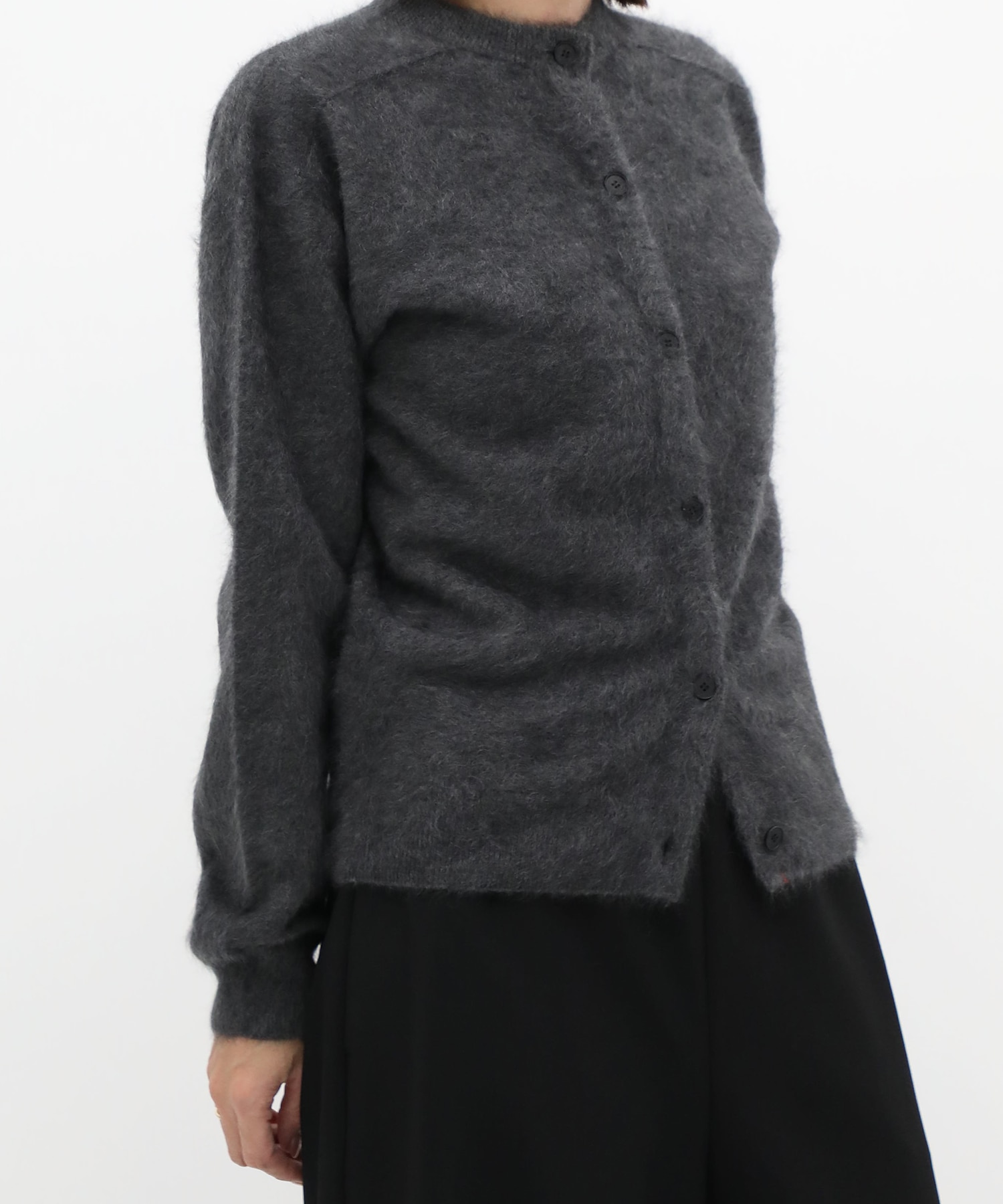 ROYAL CASHMERE FUR CREWNECK CARDIGAN ATON