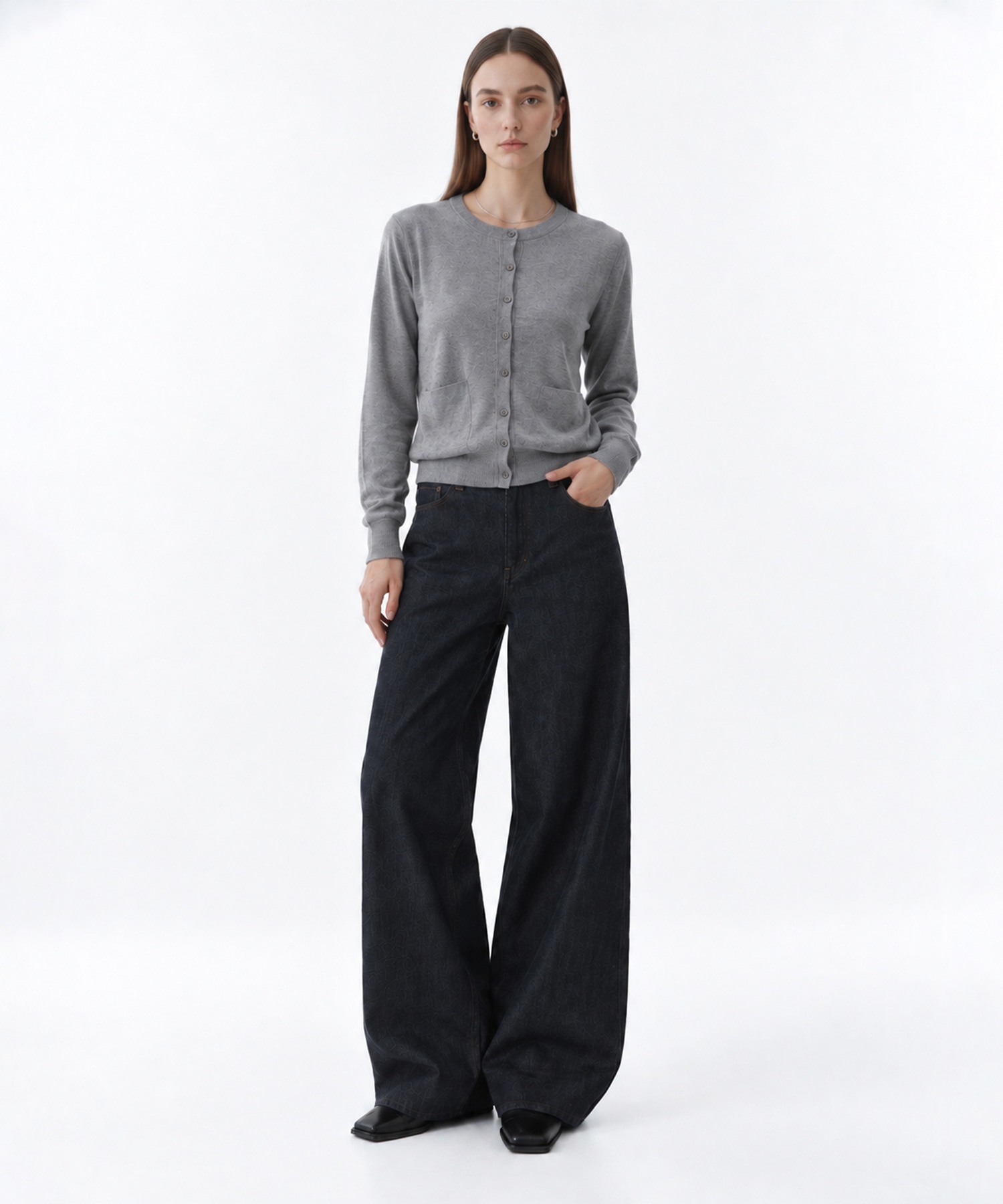 CASHMERE/SILK REVERSIBLE CREW NECK CARDIGAN THE TOKYO