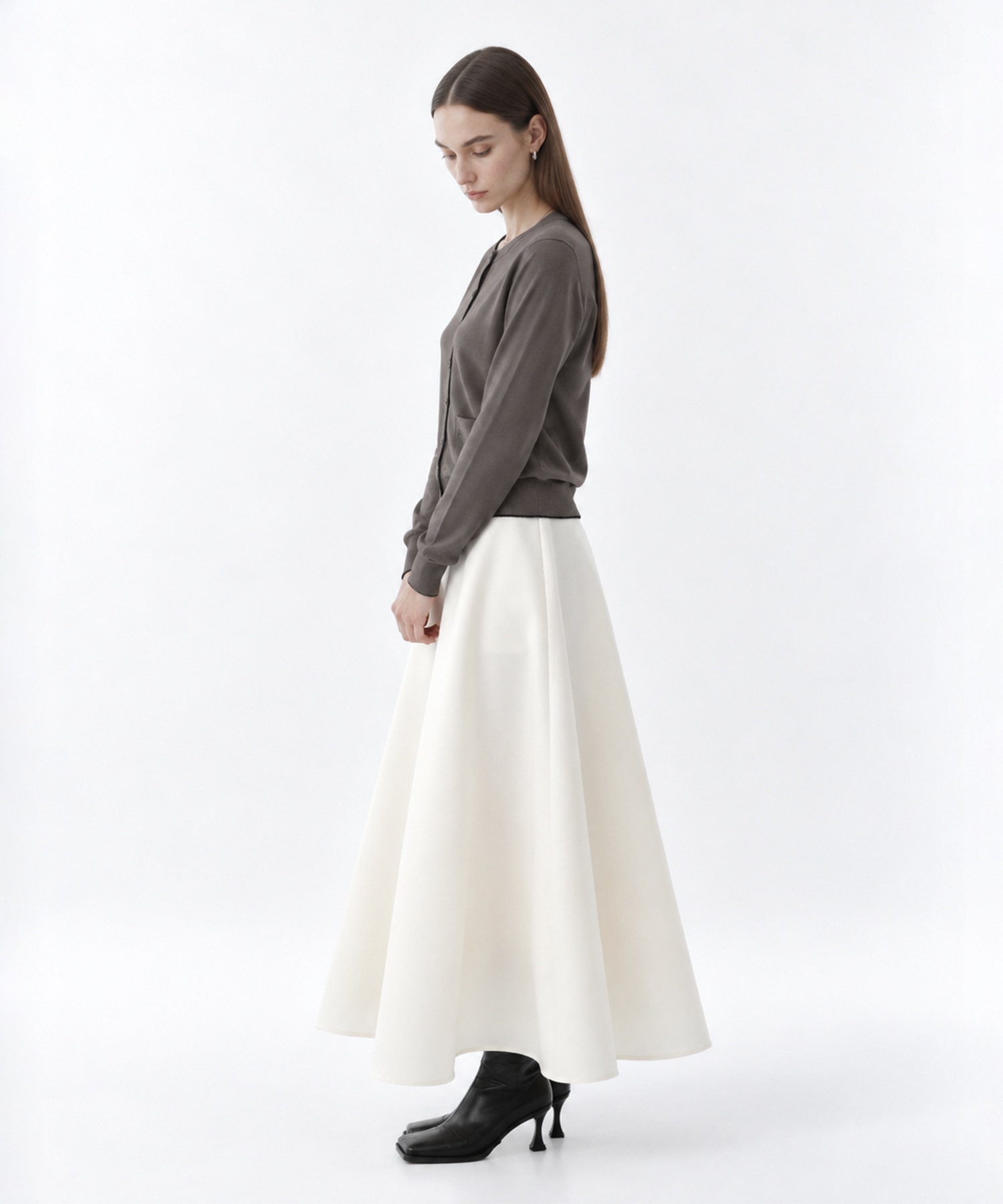 CASHMERE/SILK REVERSIBLE CREW NECK CARDIGAN THE TOKYO