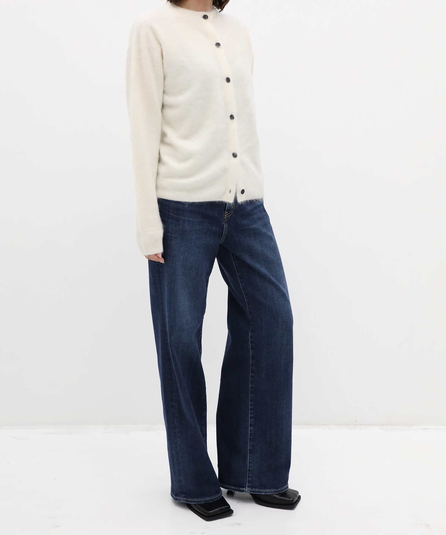 ROYAL CASHMERE FUR CREWNECK CARDIGAN ATON