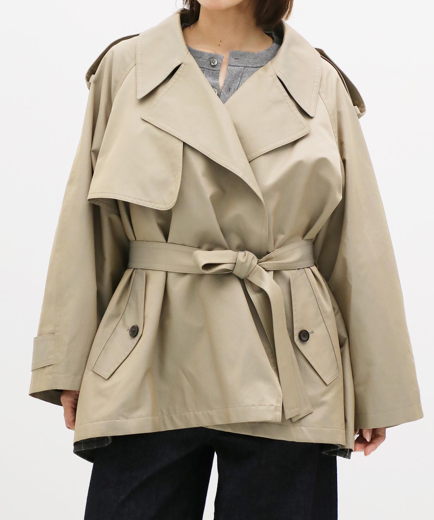 Chambray Trench Over Coat IIROT