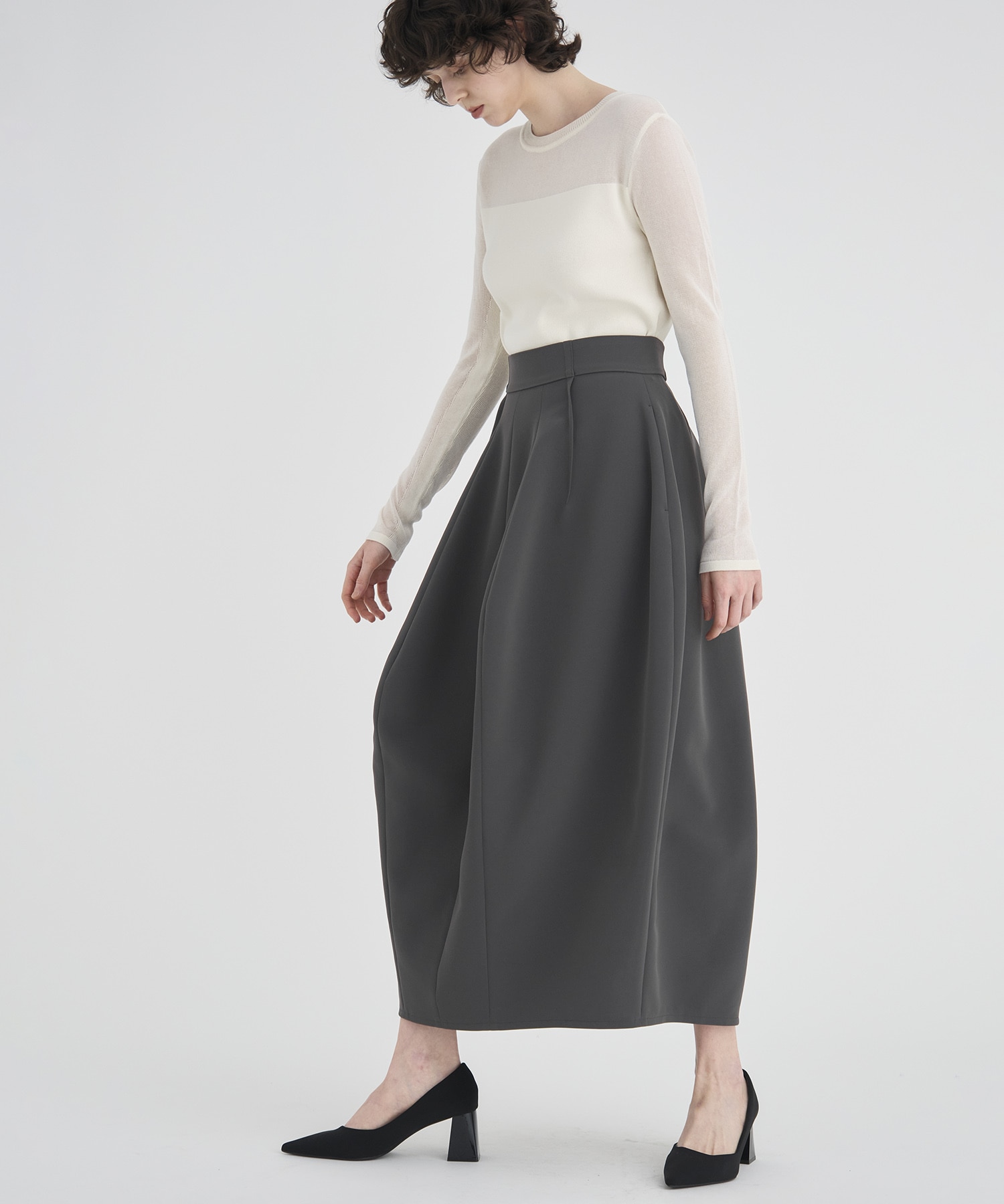 Sheer line Knit Tops RITAN