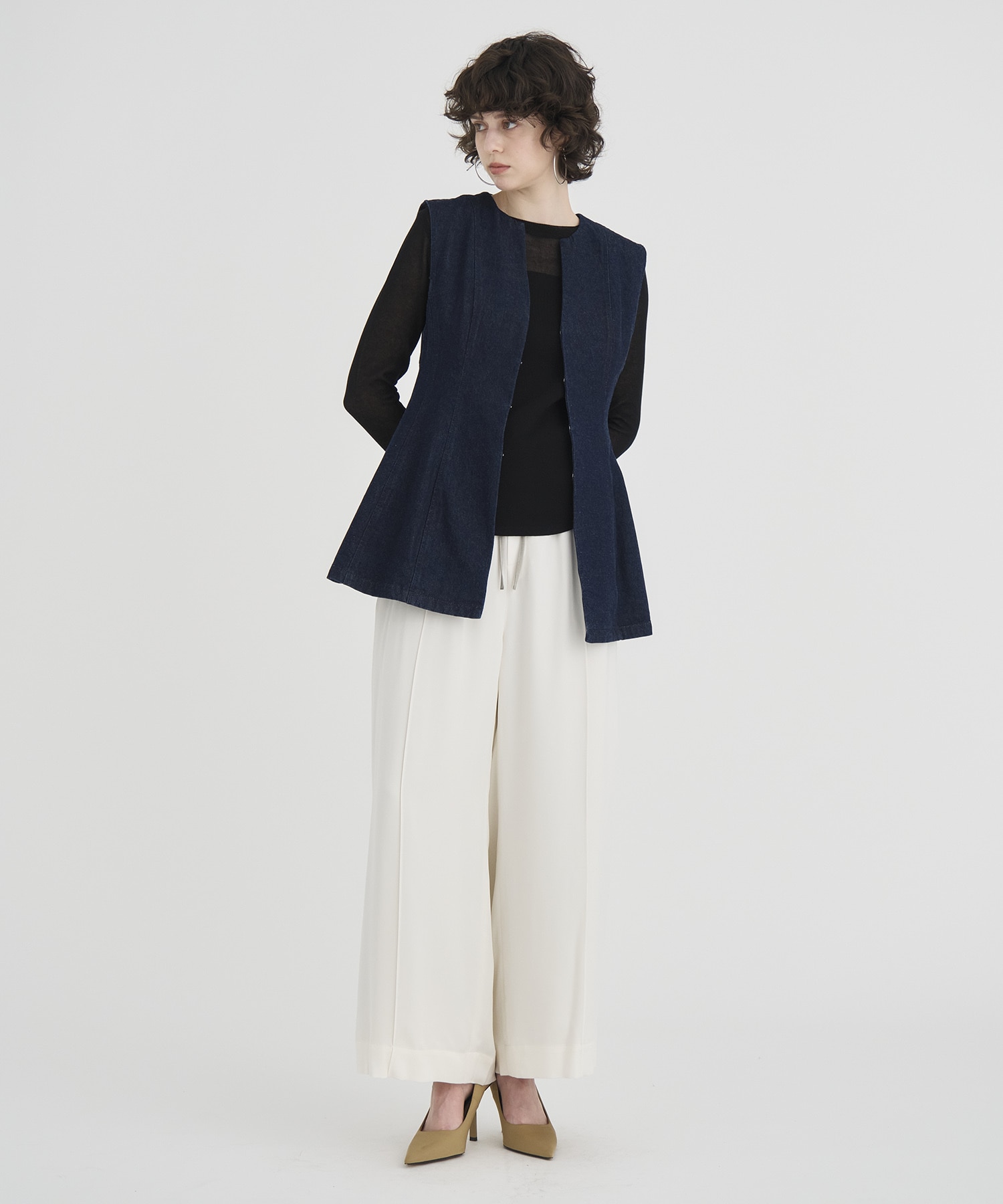 Sheer line Knit Tops RITAN