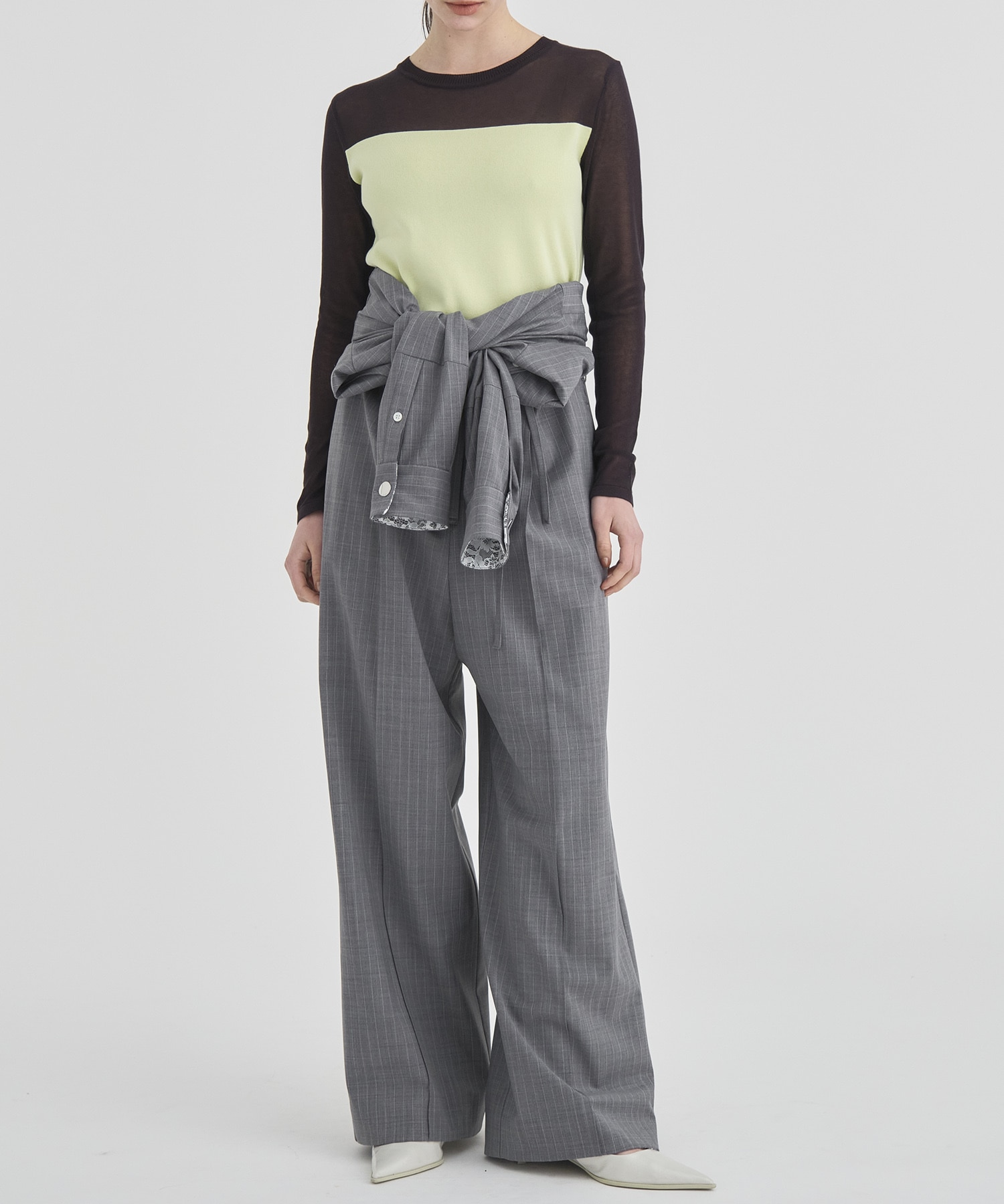 Sheer line Knit Tops RITAN