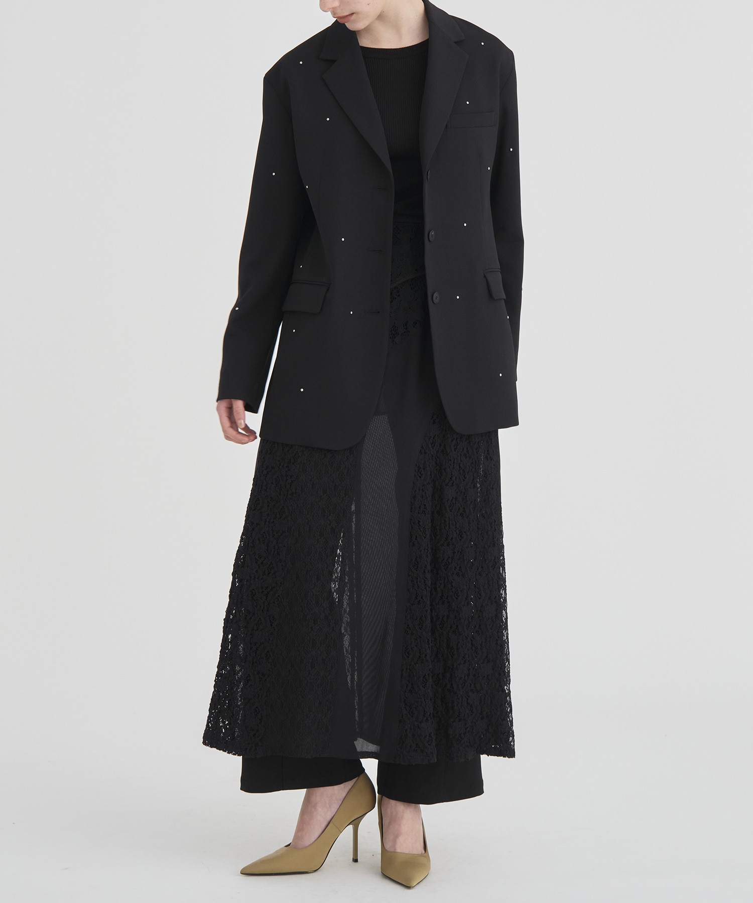 Back Slit Motif Tailored Jacket RITAN
