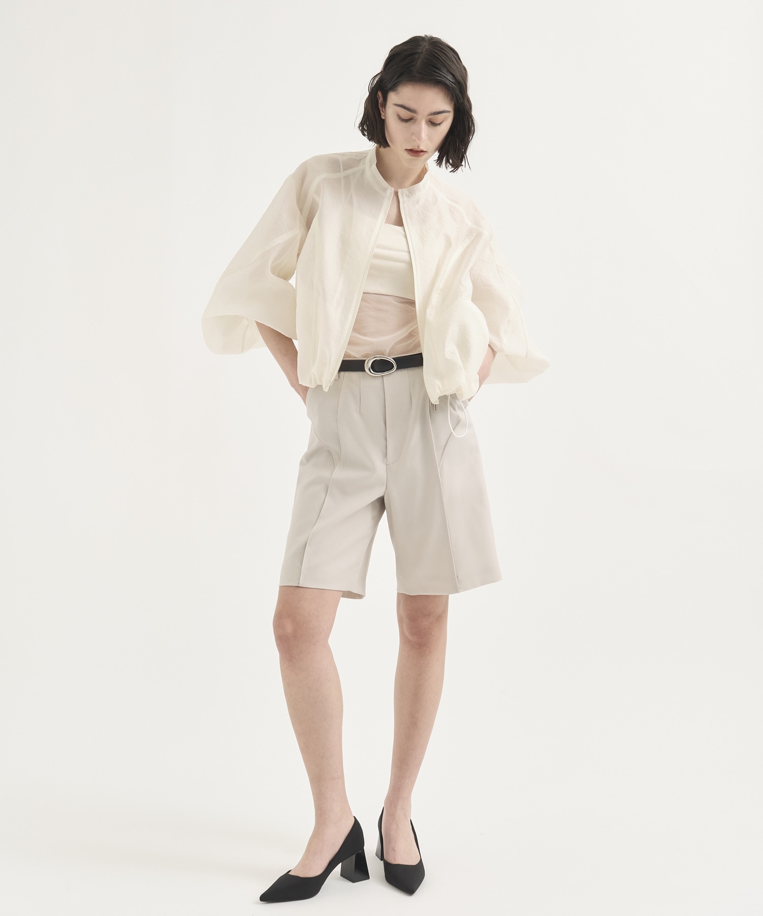 Rough Over Sheer Blouson RITAN