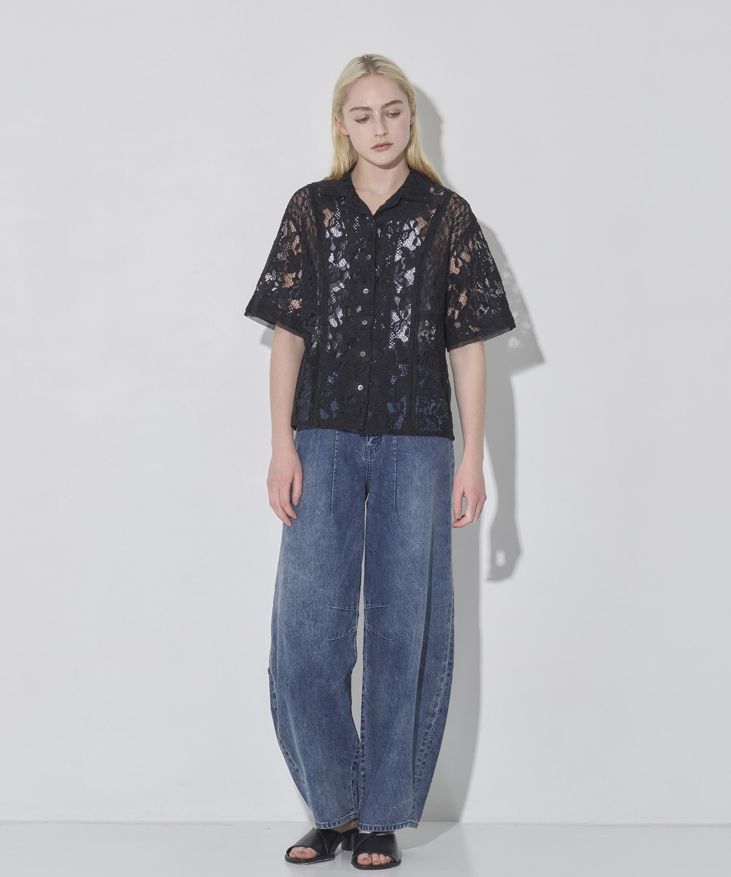Open Collar Lace Shirts RITAN