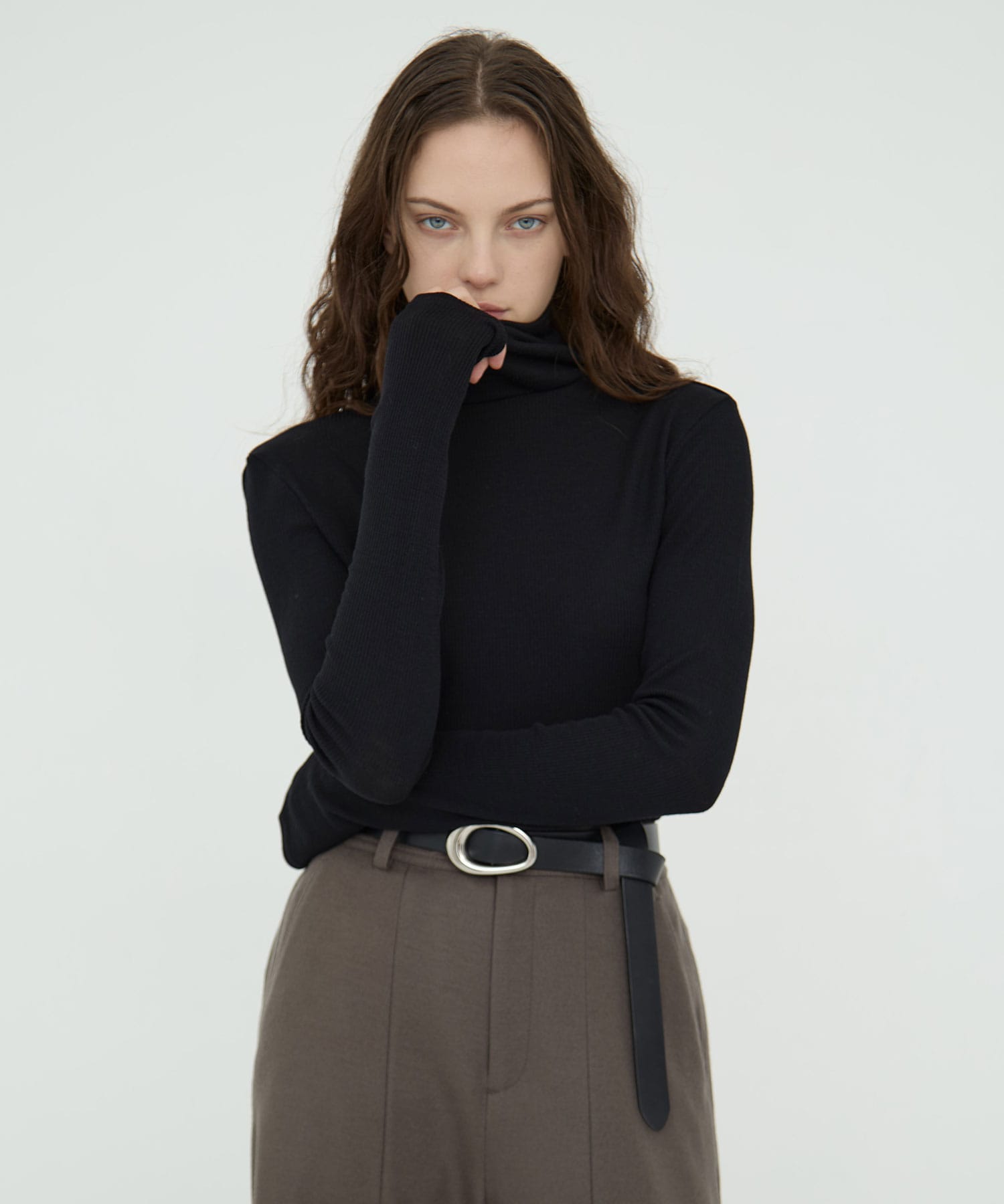 High Neck Wool Tops RITAN