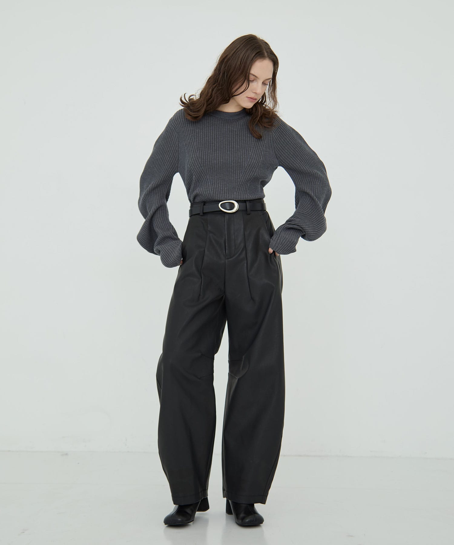 Leather Curve  Pants RITAN