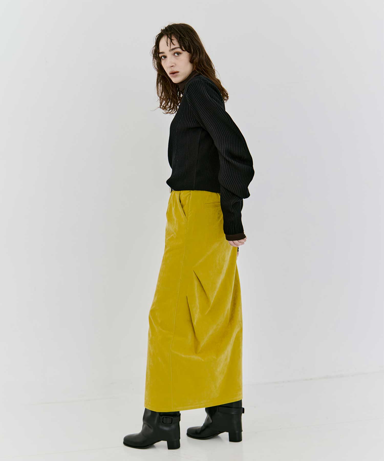 Velveteen Slit Skirt RITAN