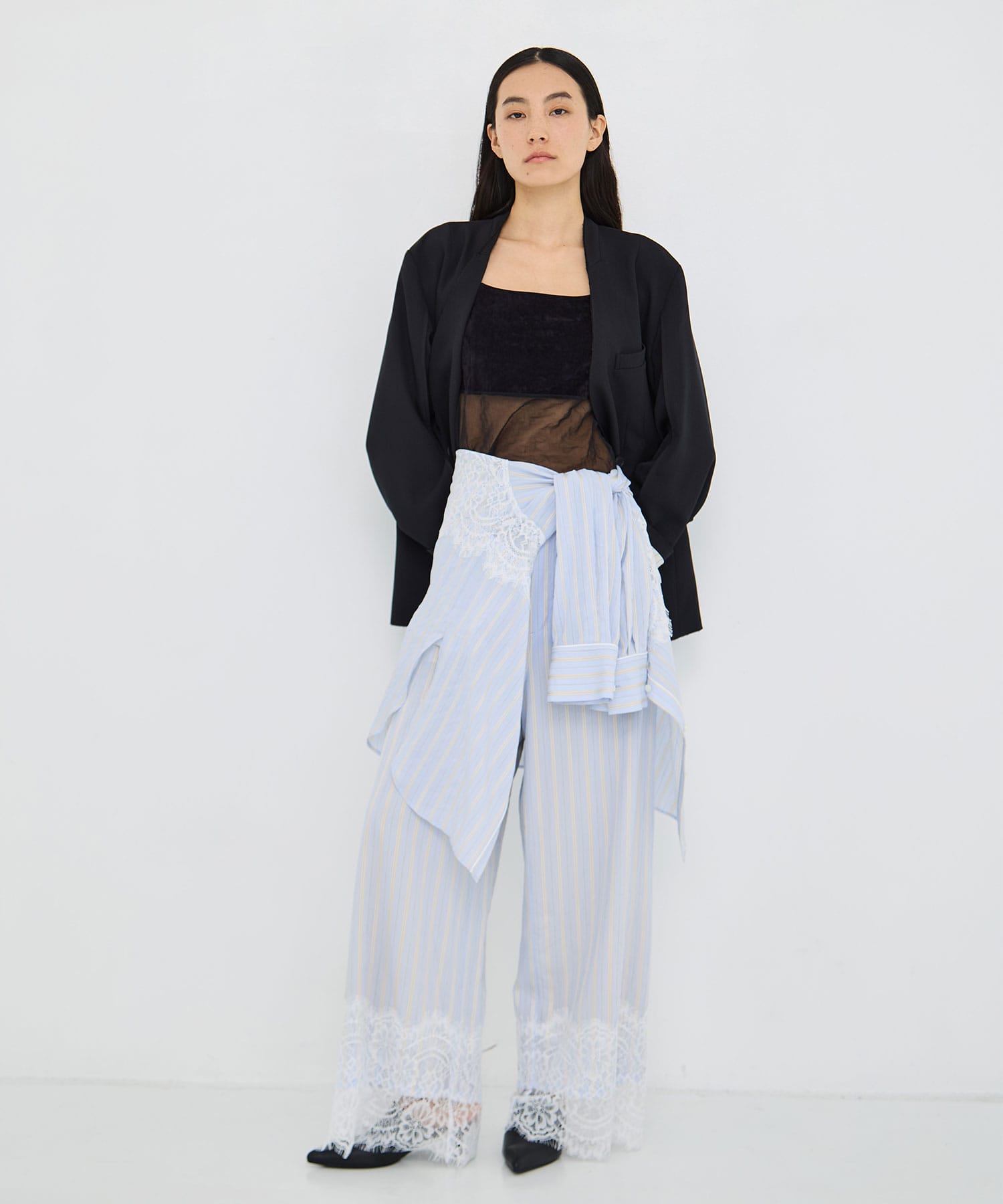 Back Sheer No Collar Jacket RITAN