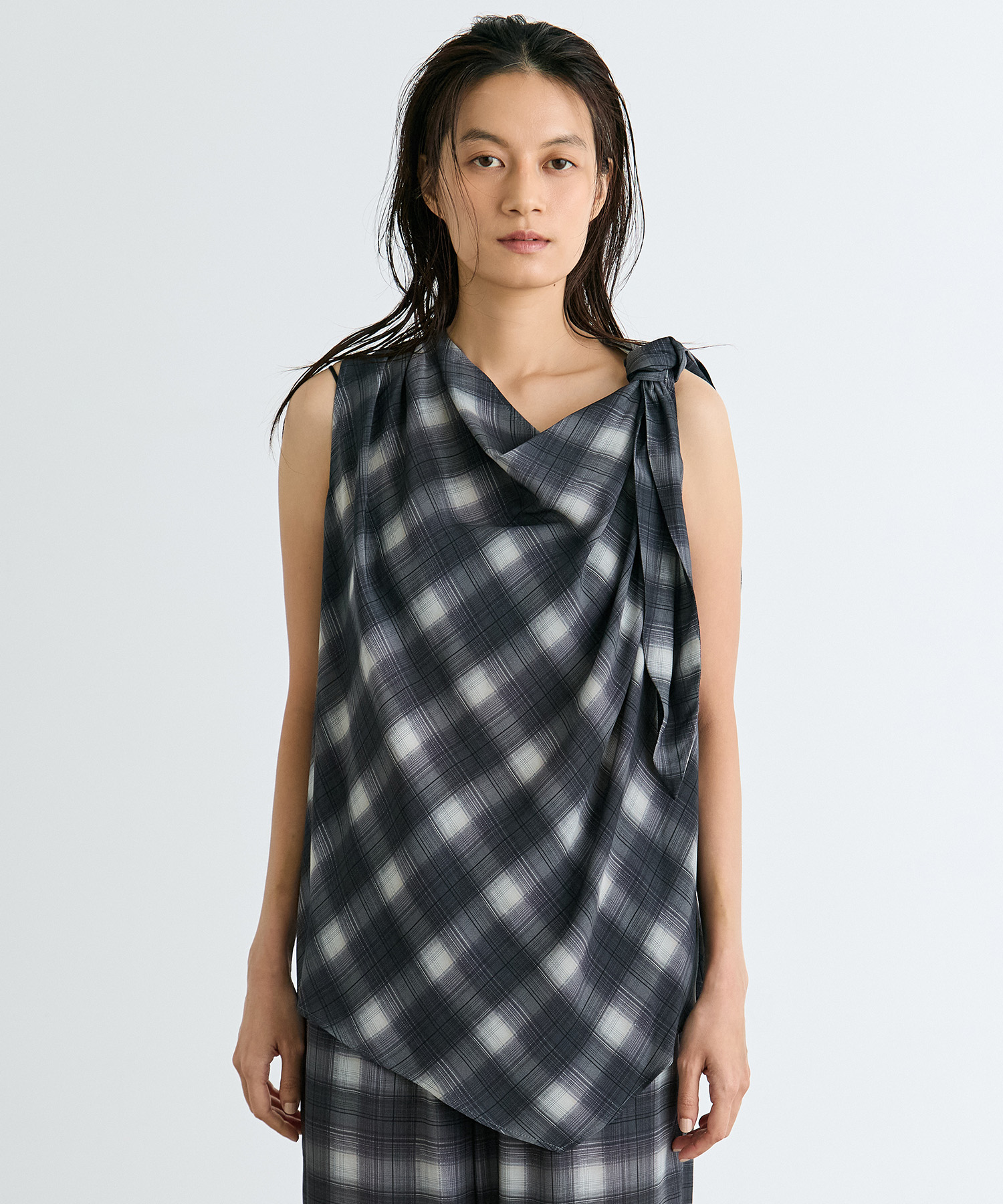 Chic Scarf Accent Tops RITAN