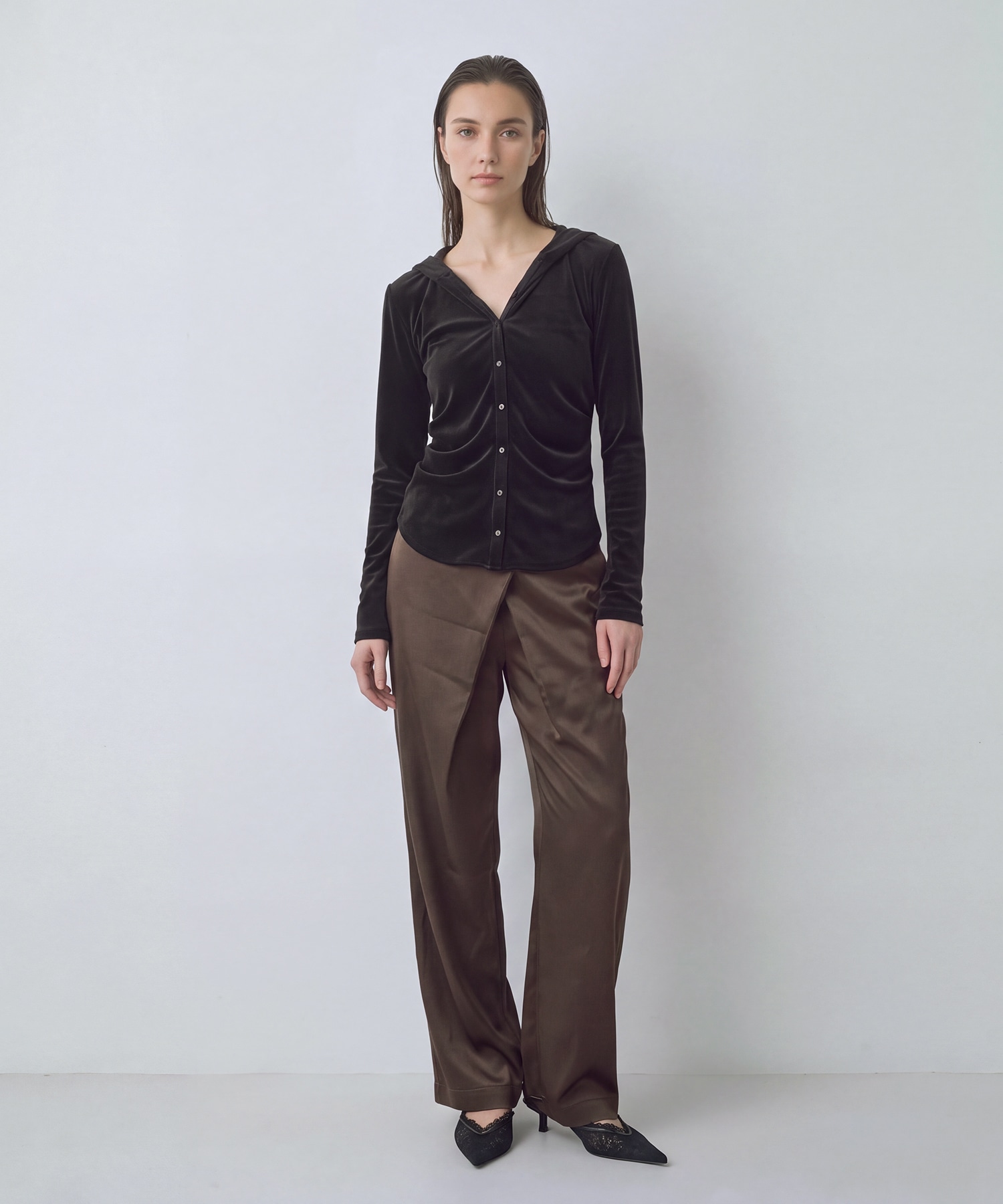 Velours Hoodie Cut Tops RITAN