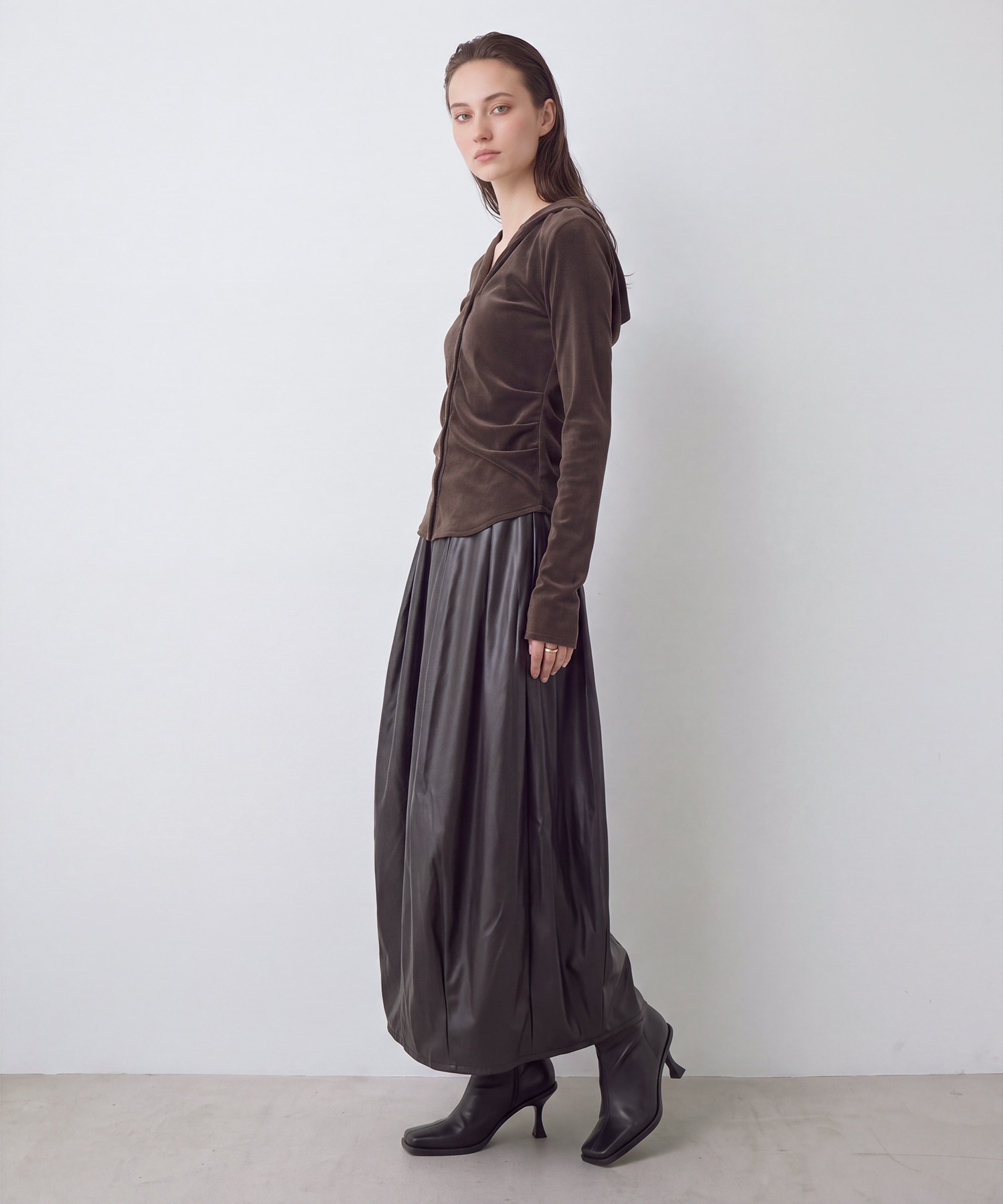 Velours Hoodie Cut Tops RITAN