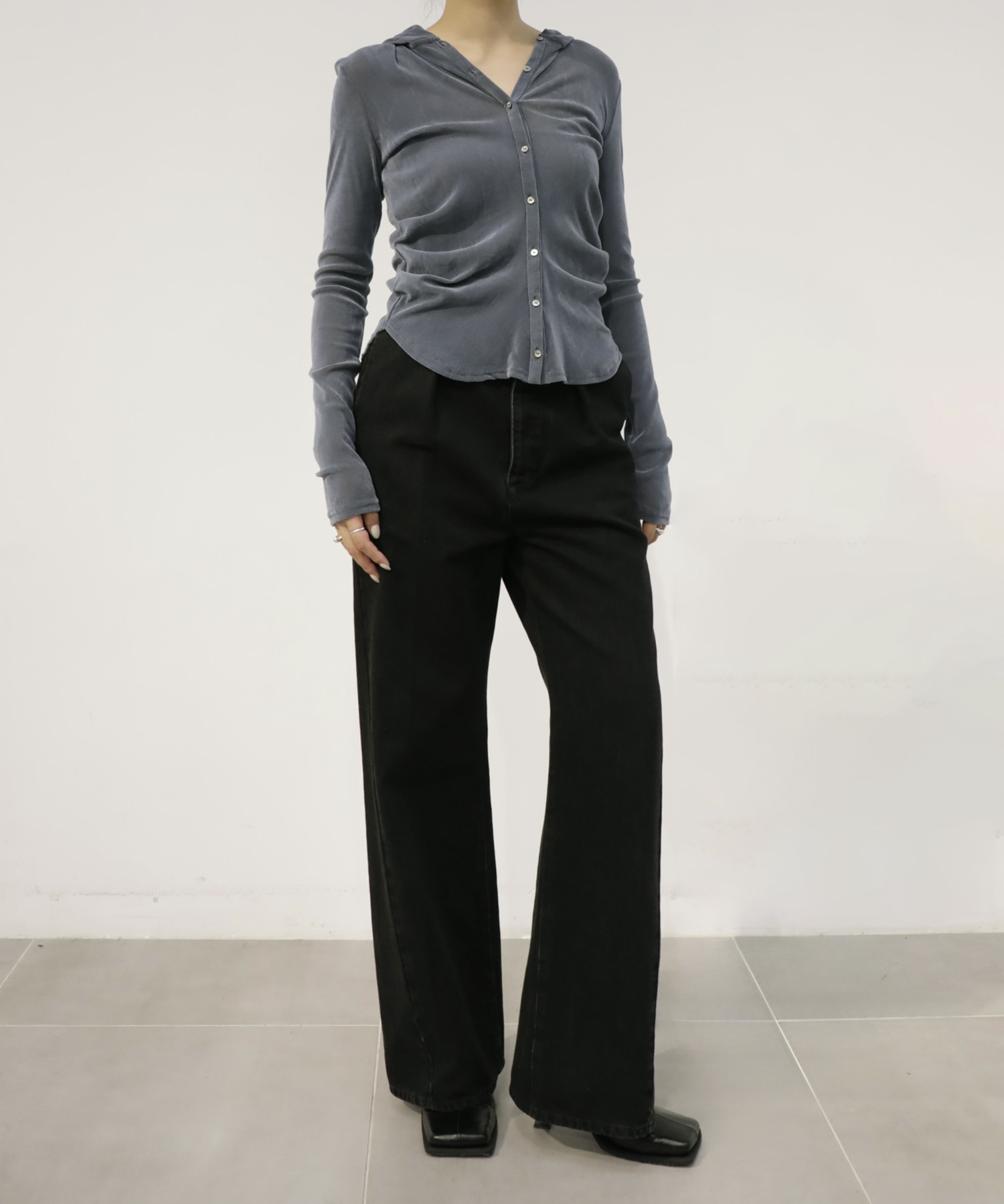 Velours Hoodie Cut Tops RITAN