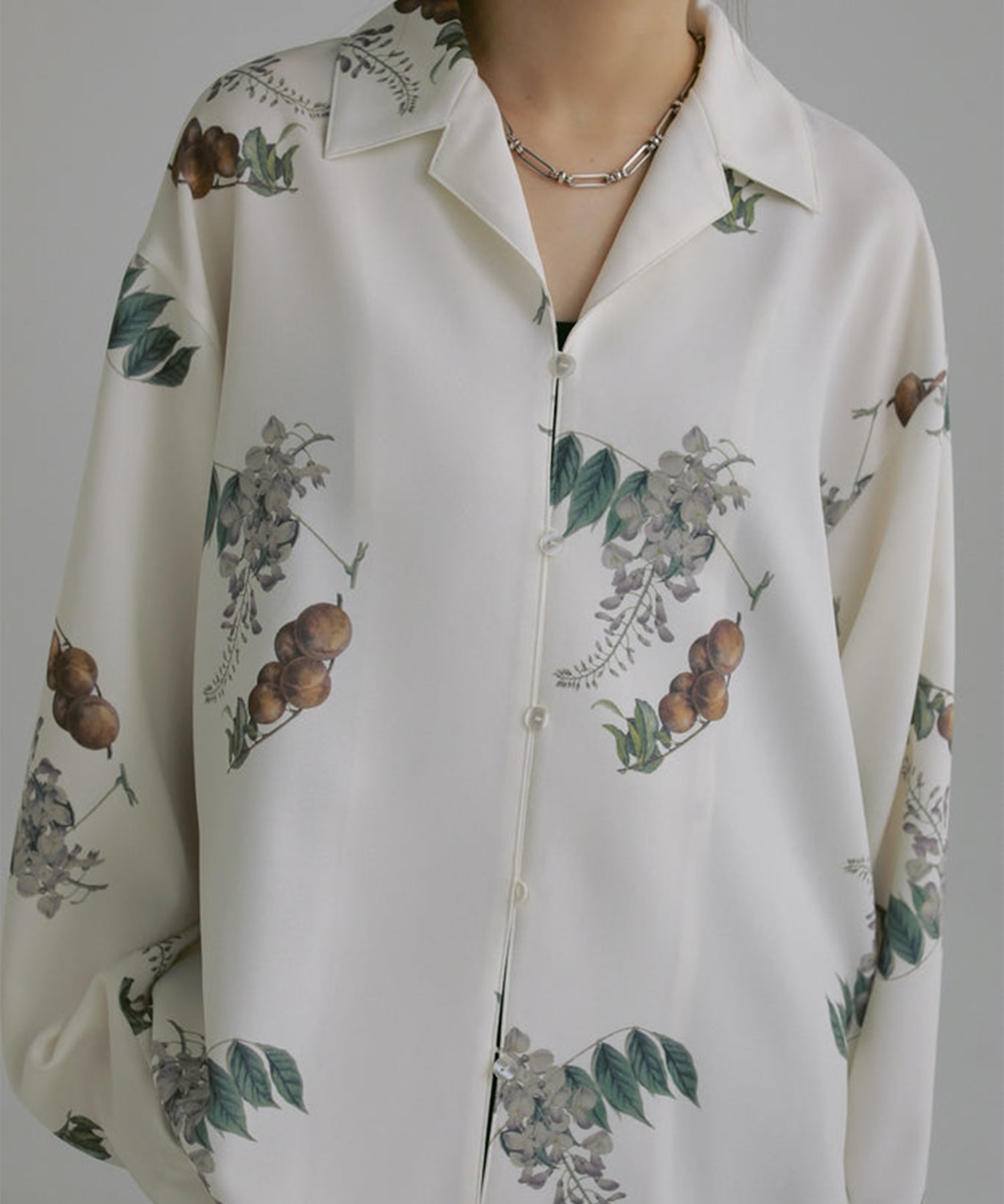 botanical open collar shirts Louren