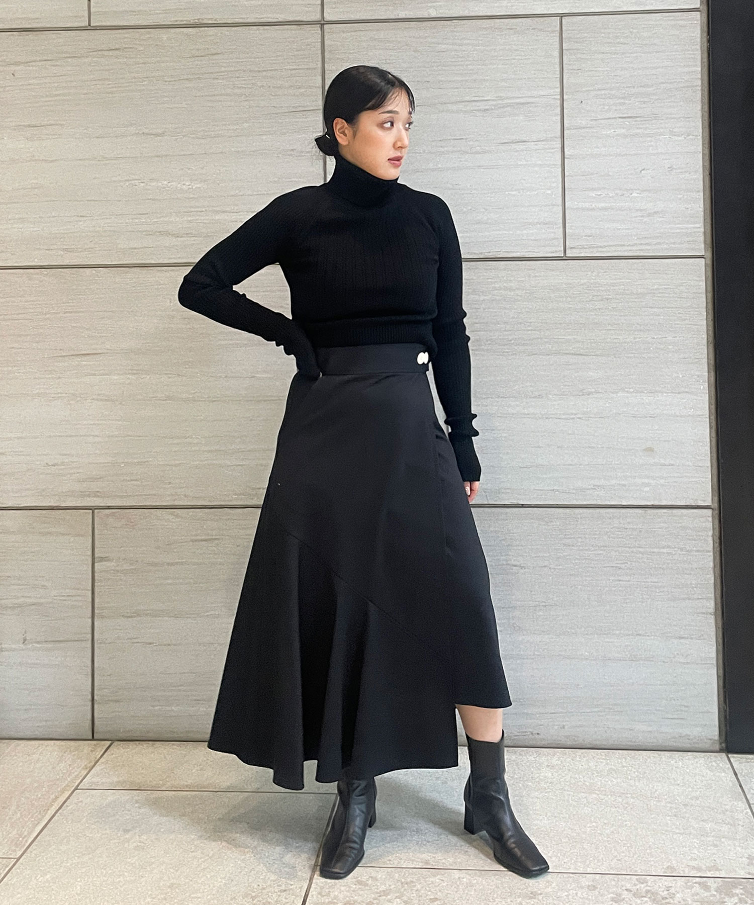 MAT WASHABLE HIGH FANCTION JARSEY WRAP SKIRT THE TOKYO