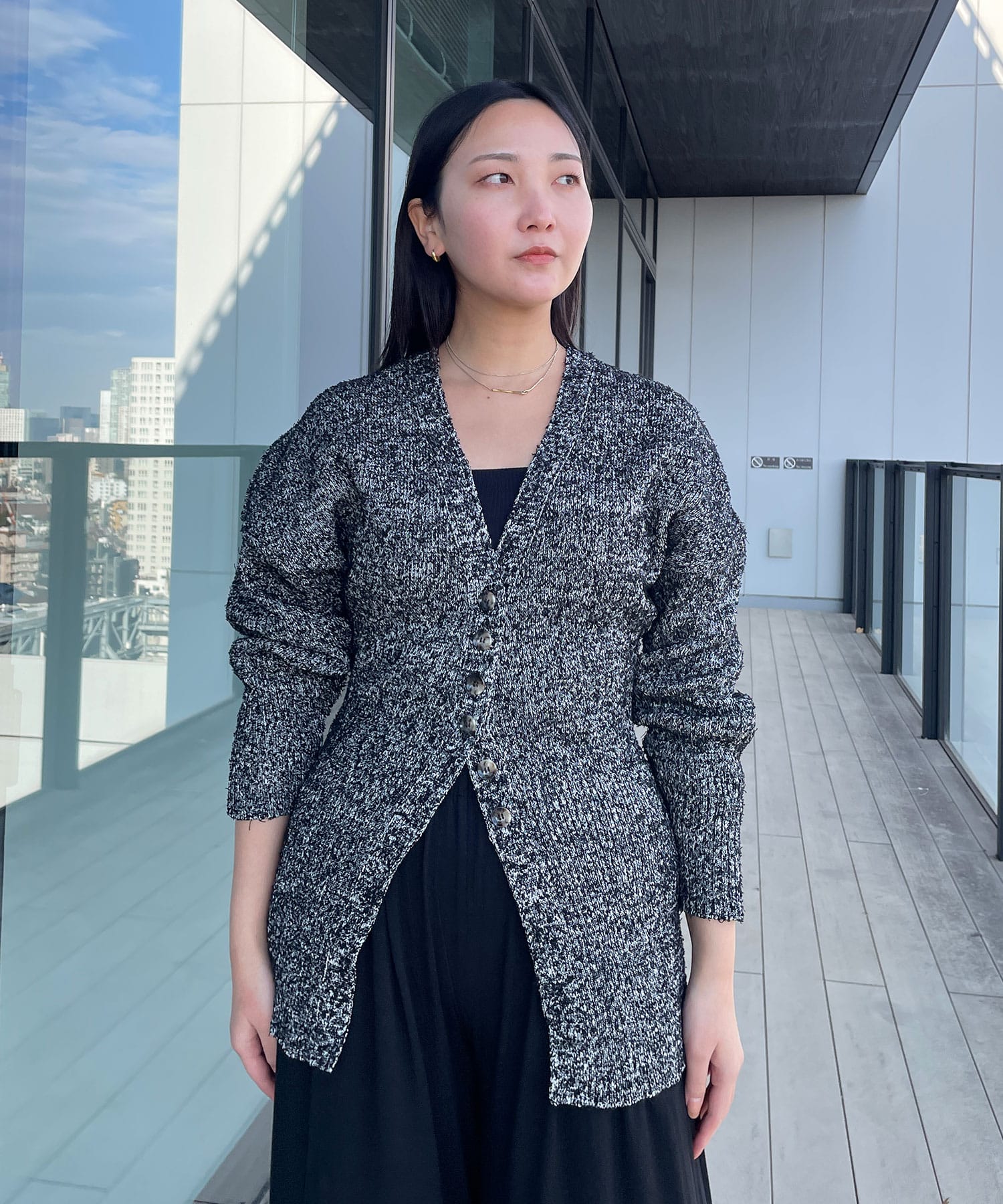 別注 Tweed Like Knit Cardigan AKIRANAKA