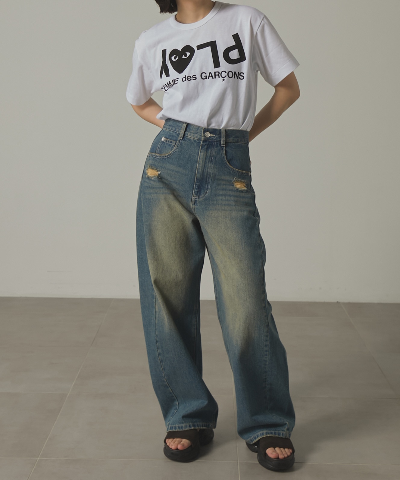 【WEB限定】switching denim Louren
