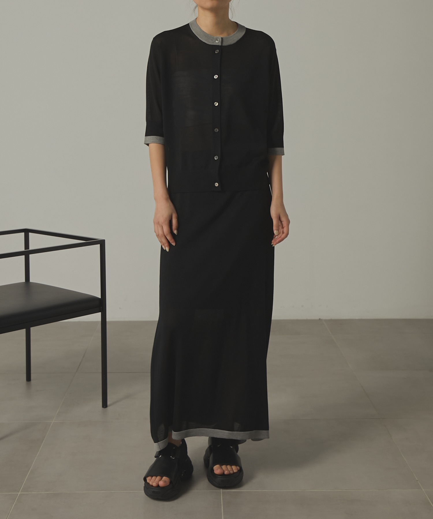別注 Washable Silk Pencil Skirt CINOH