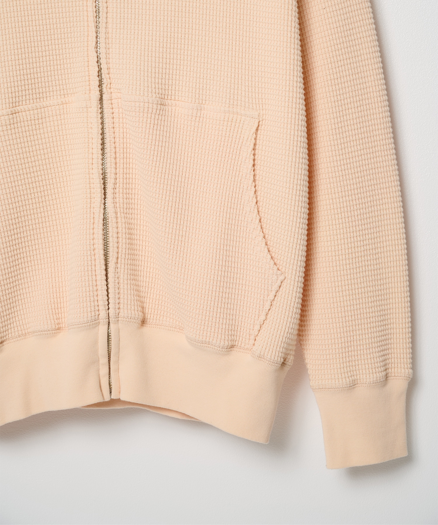 WAFFLE SWEAT HOODED ZIP MASSES
