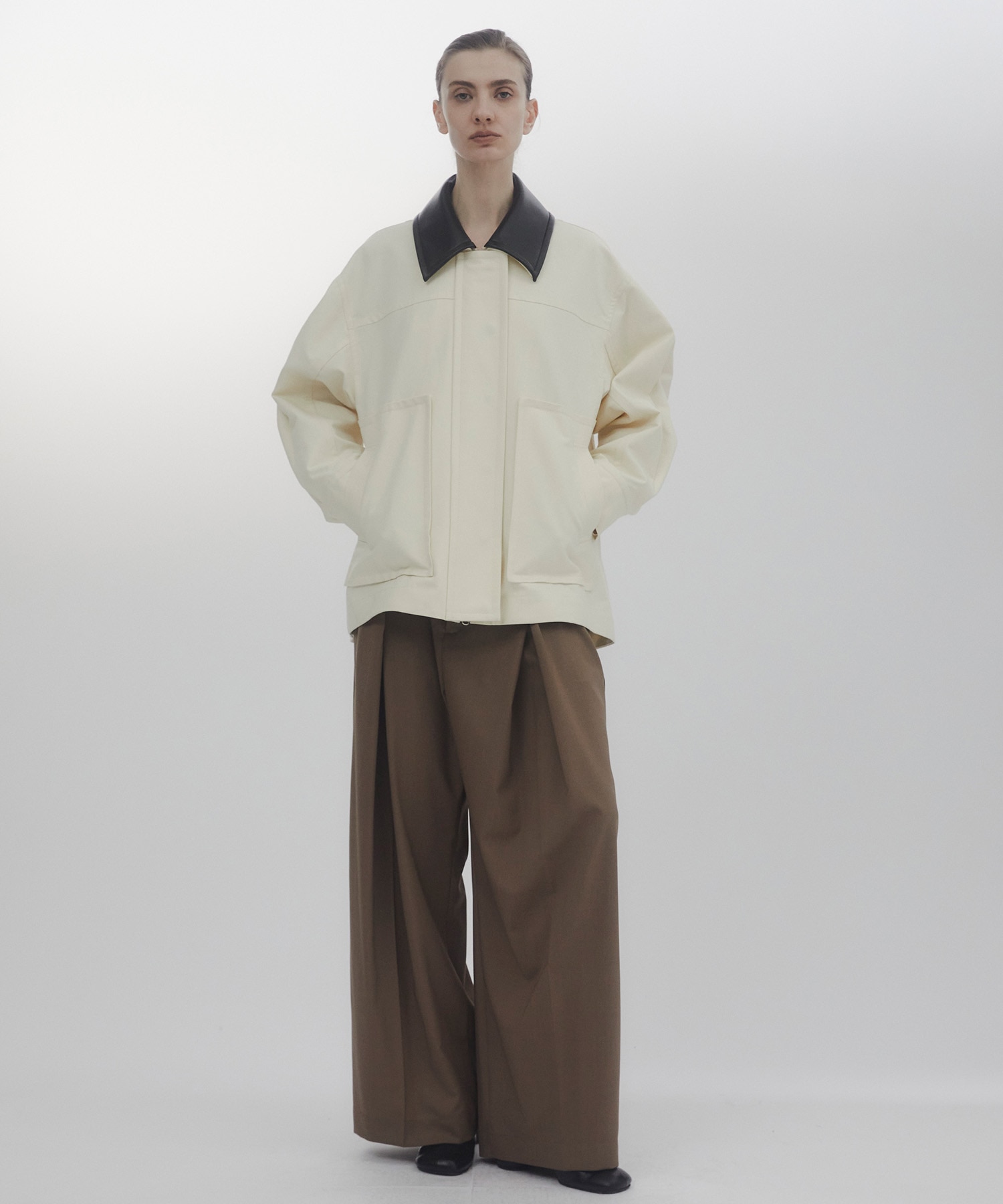 Belt Arranged Tuck Wide Pants CITY TOKYO