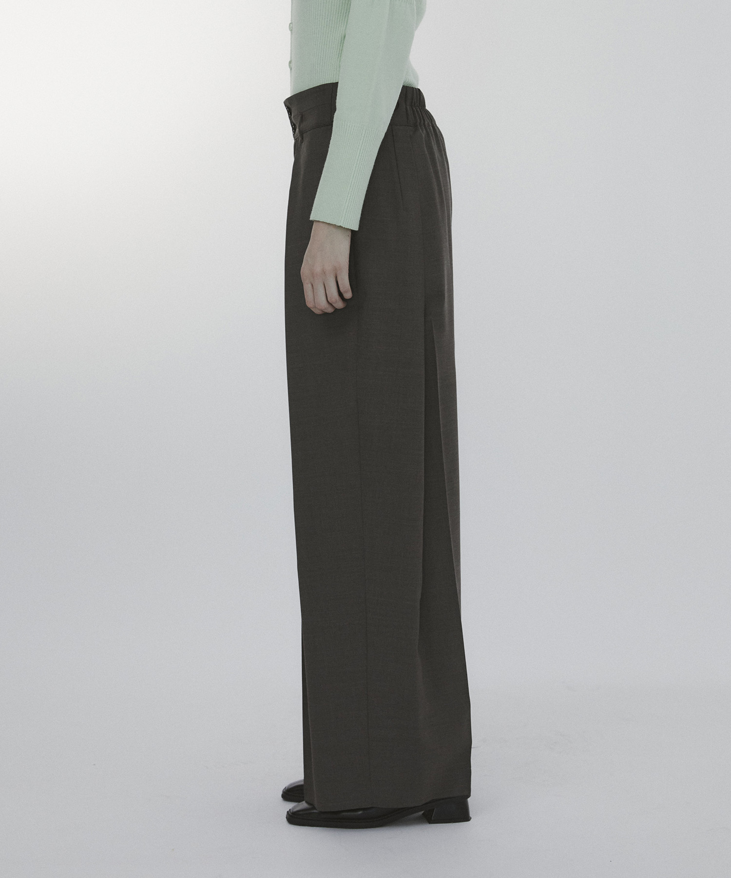 Belt Arranged Tuck Wide Pants CITY TOKYO