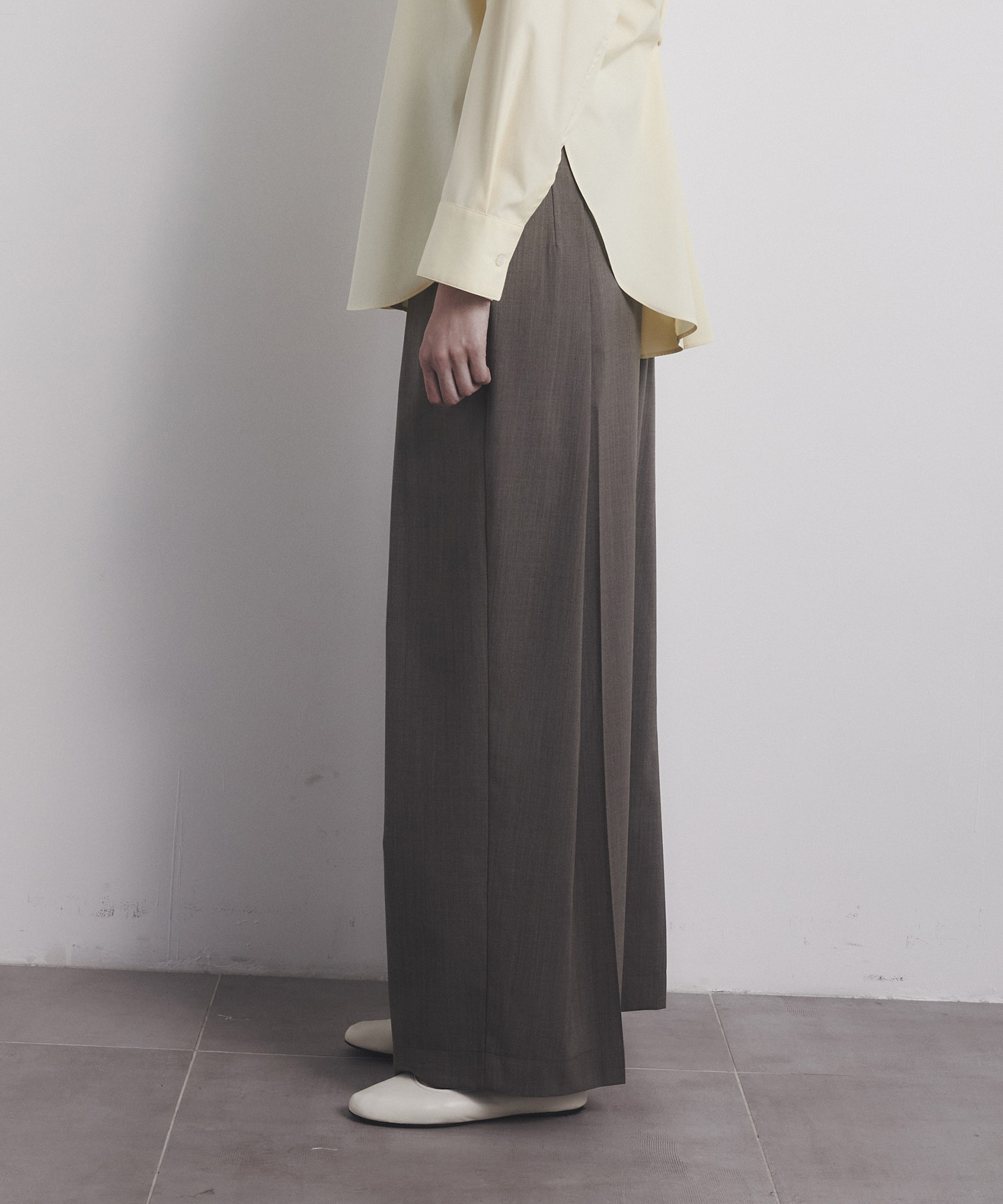 Belt Arranged Tuck Wide Pants CITY TOKYO