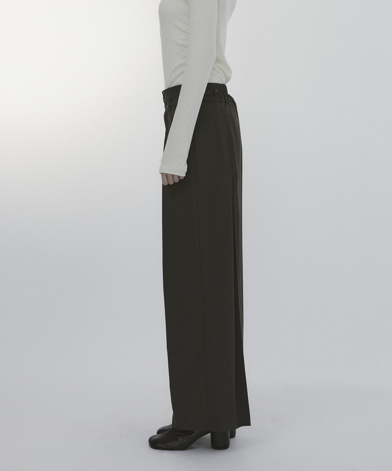 Belt Arranged Tuck Wide Pants CITY TOKYO