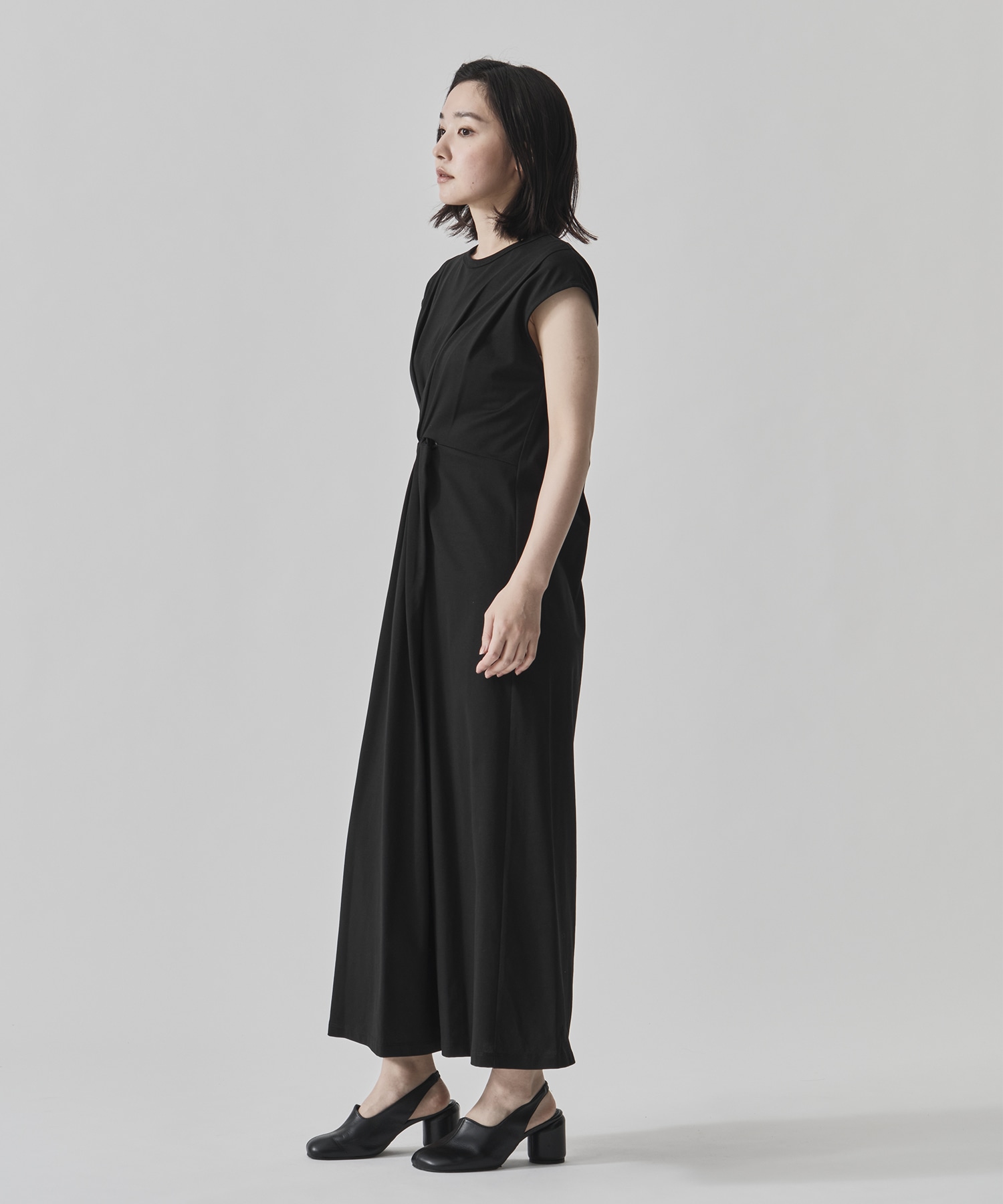 Shoulder Tuck Twist Dress CITY TOKYO