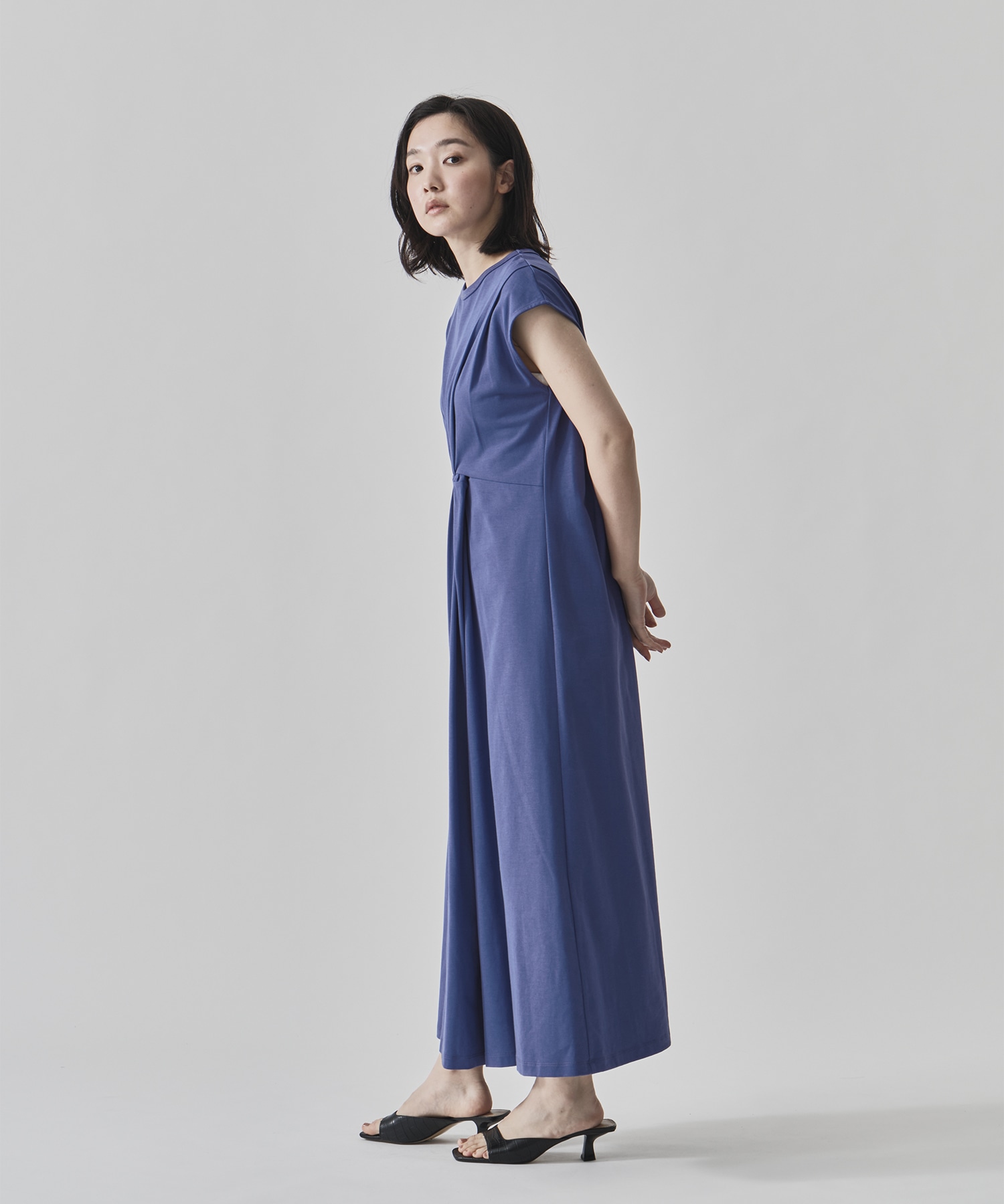 Shoulder Tuck Twist Dress CITY TOKYO