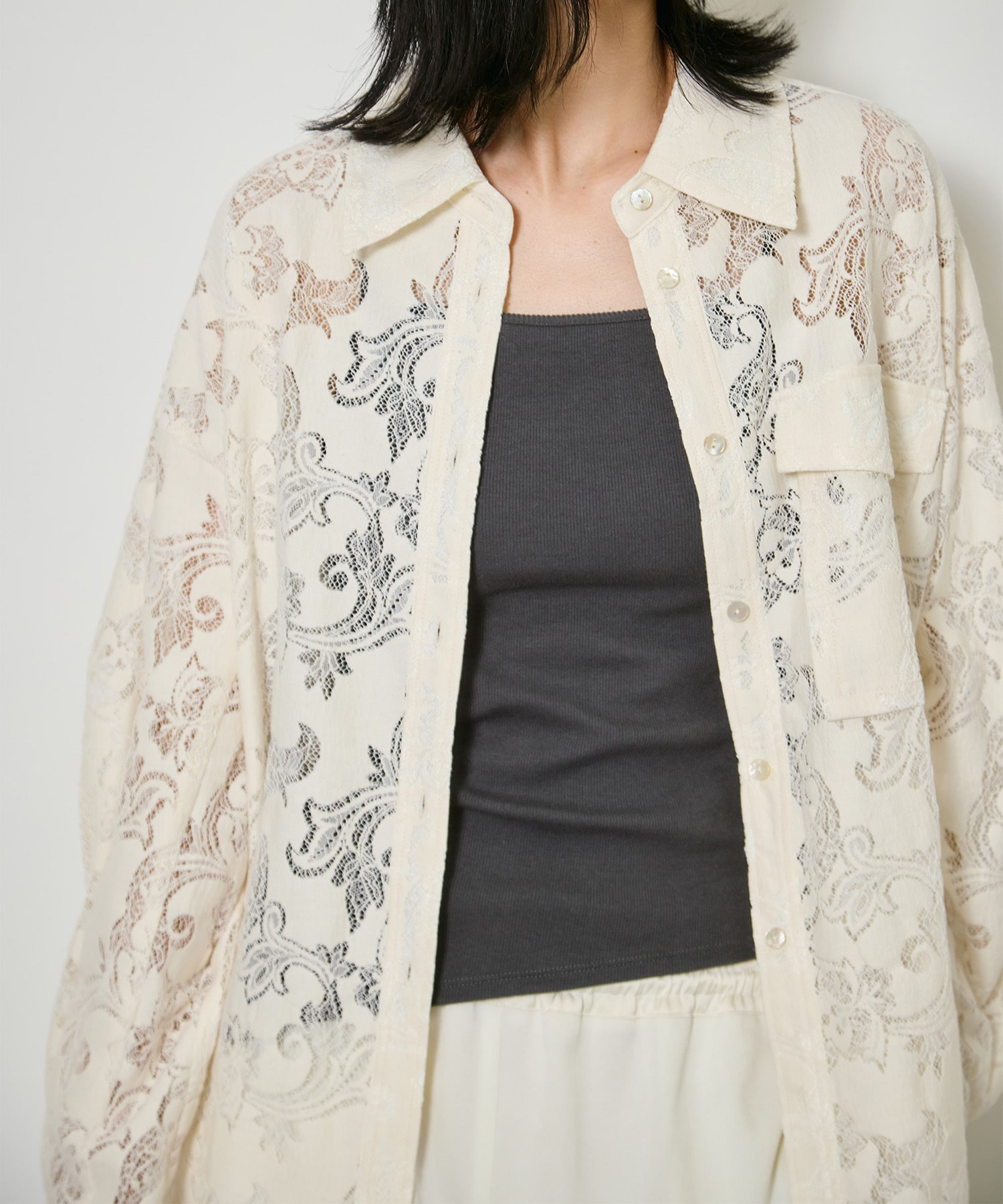 Cotton Lace Over Shirt CITY TOKYO