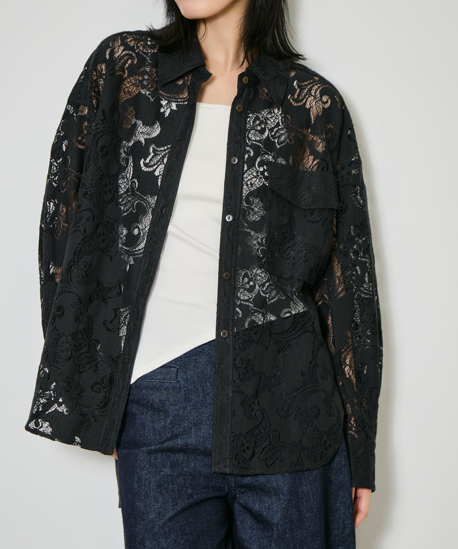 Cotton Lace Over Shirt CITY TOKYO