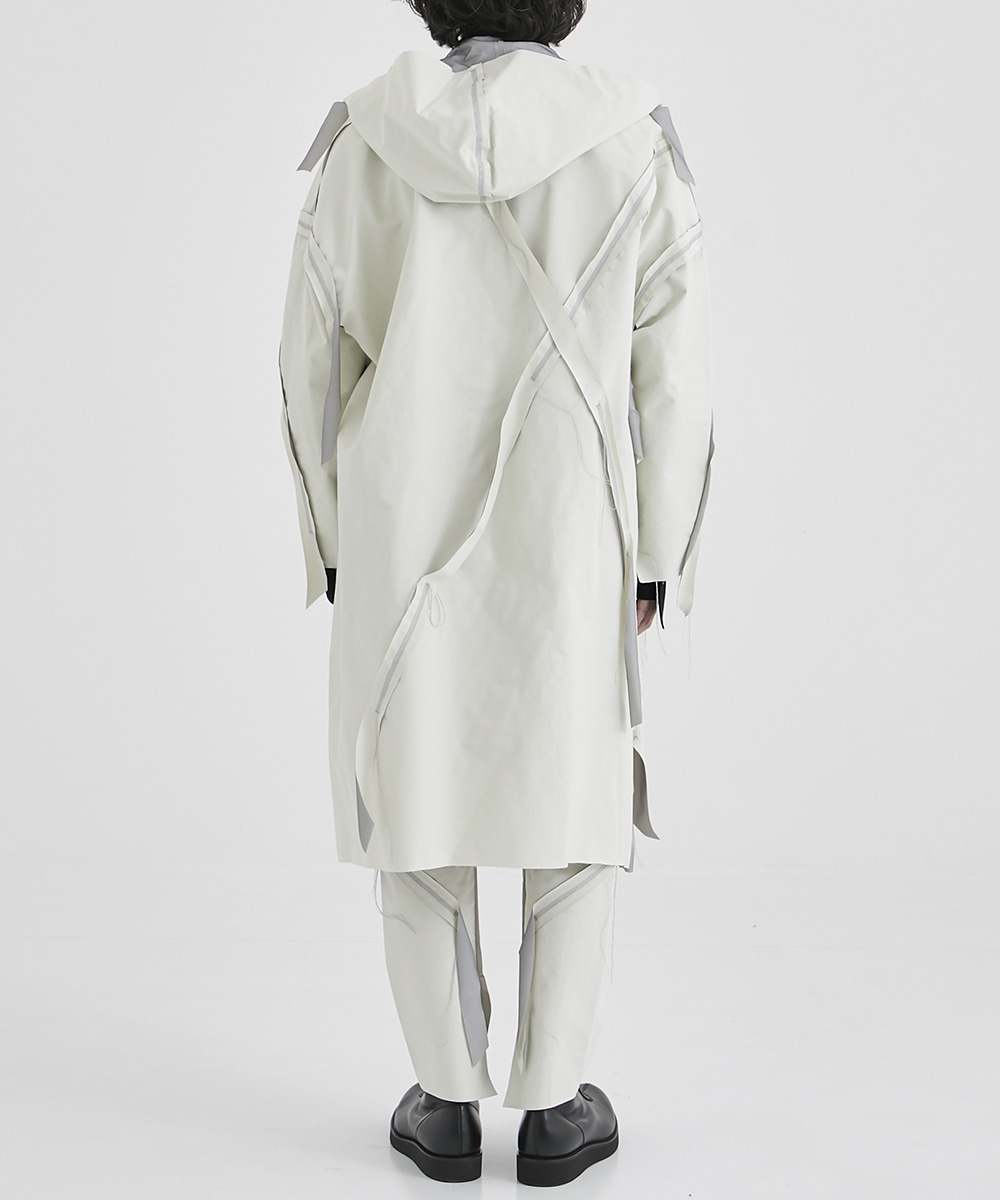 sulvam cutting hooded coat | labiela.com