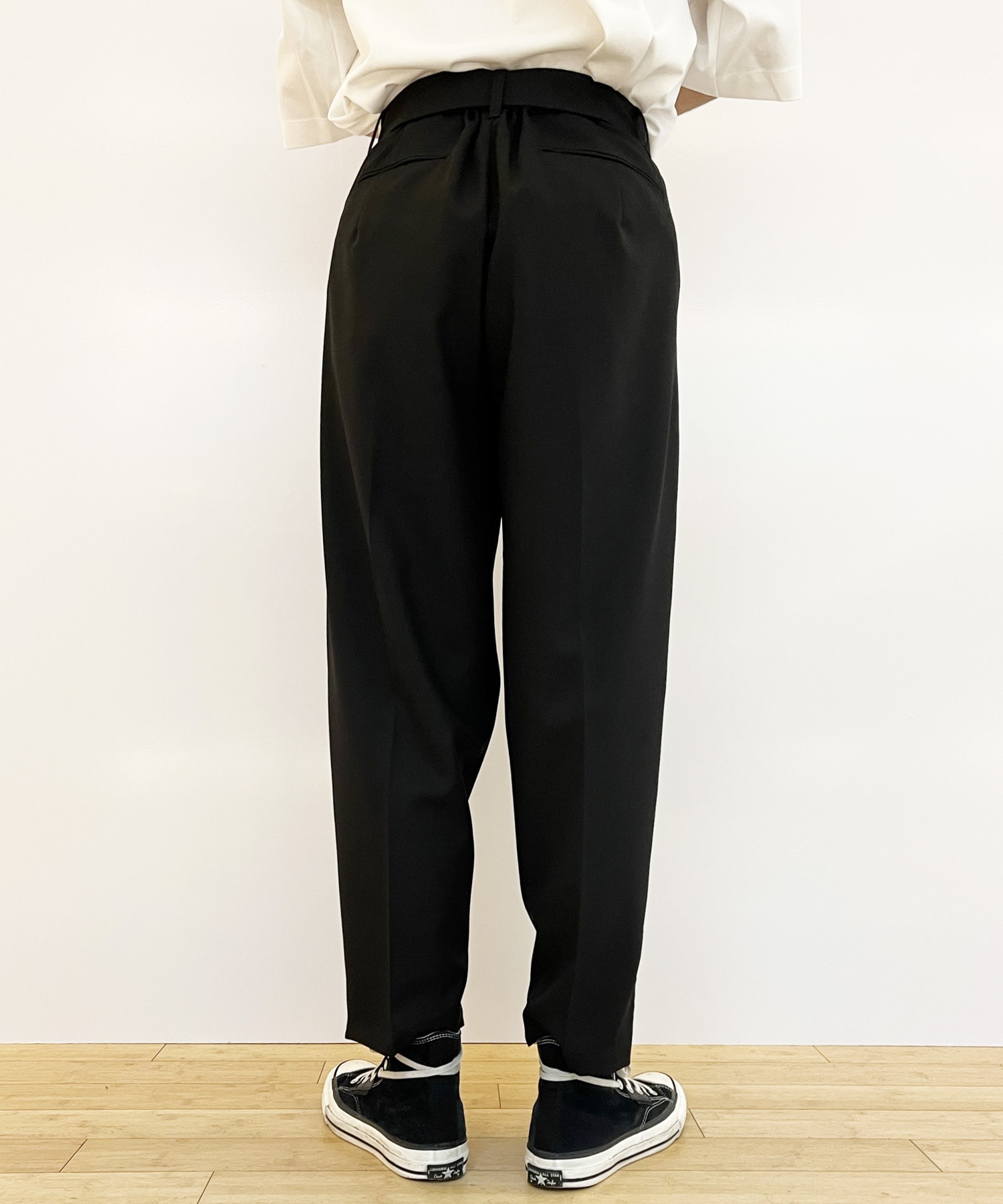 HARD TWISTED WOOL TROPICAL BELTED PANTS ATTACHMENT