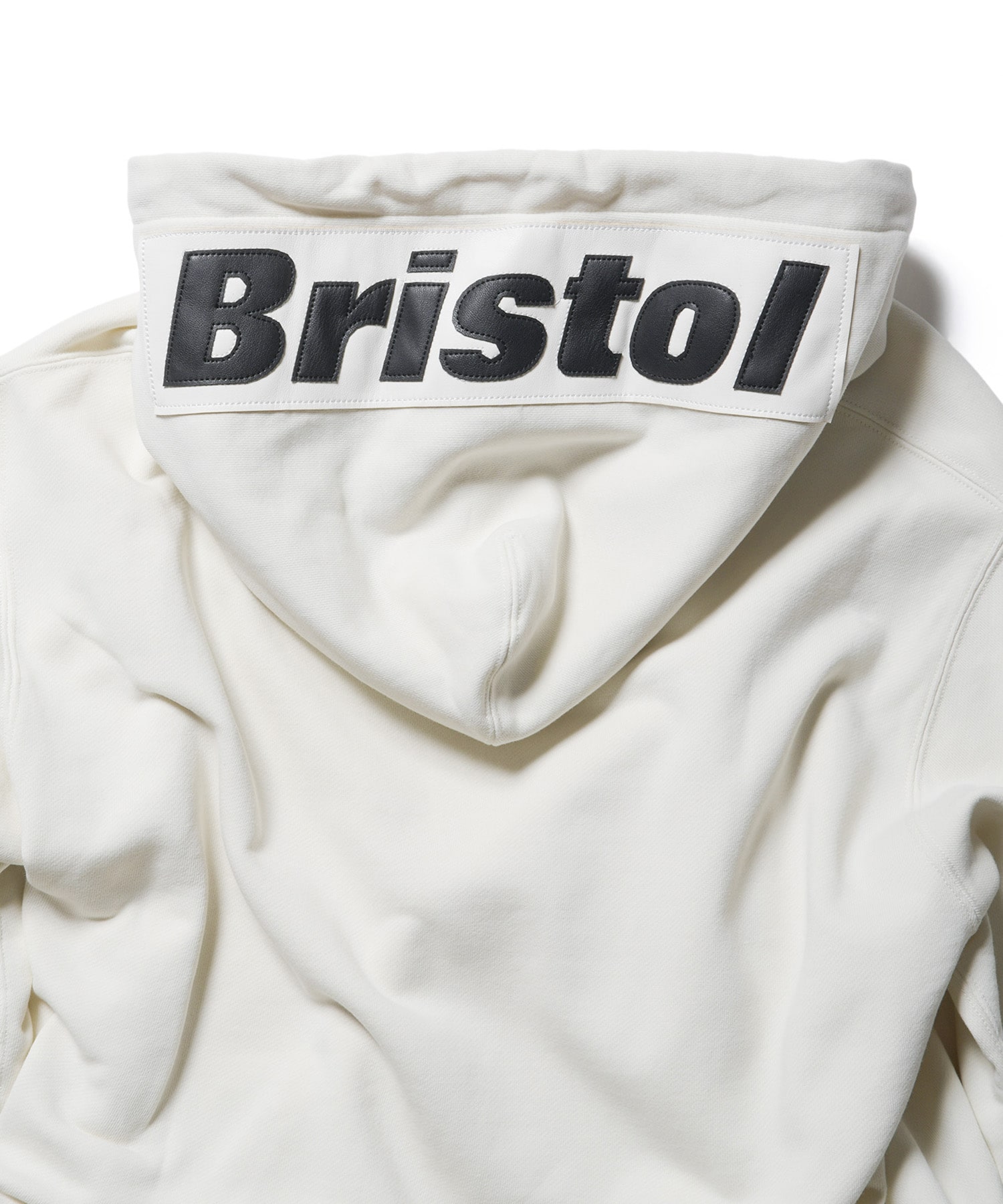 FAKE LEATHER APPLIQUE TEAM SWEAT HOODIE(S WHITE): F.C.Real Bristol
