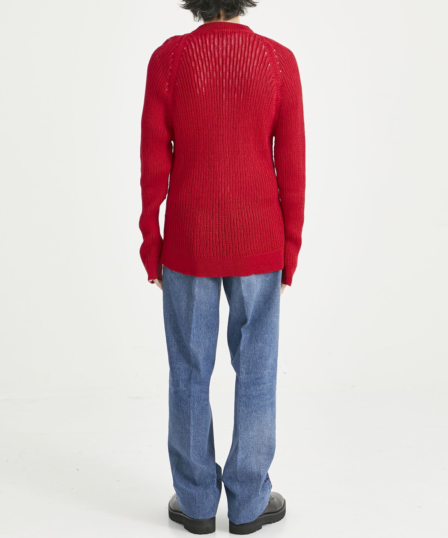 RAGLAN KNITTED PULLOVER(46 RED): Omar Afridi: MEN｜THE TOKYO