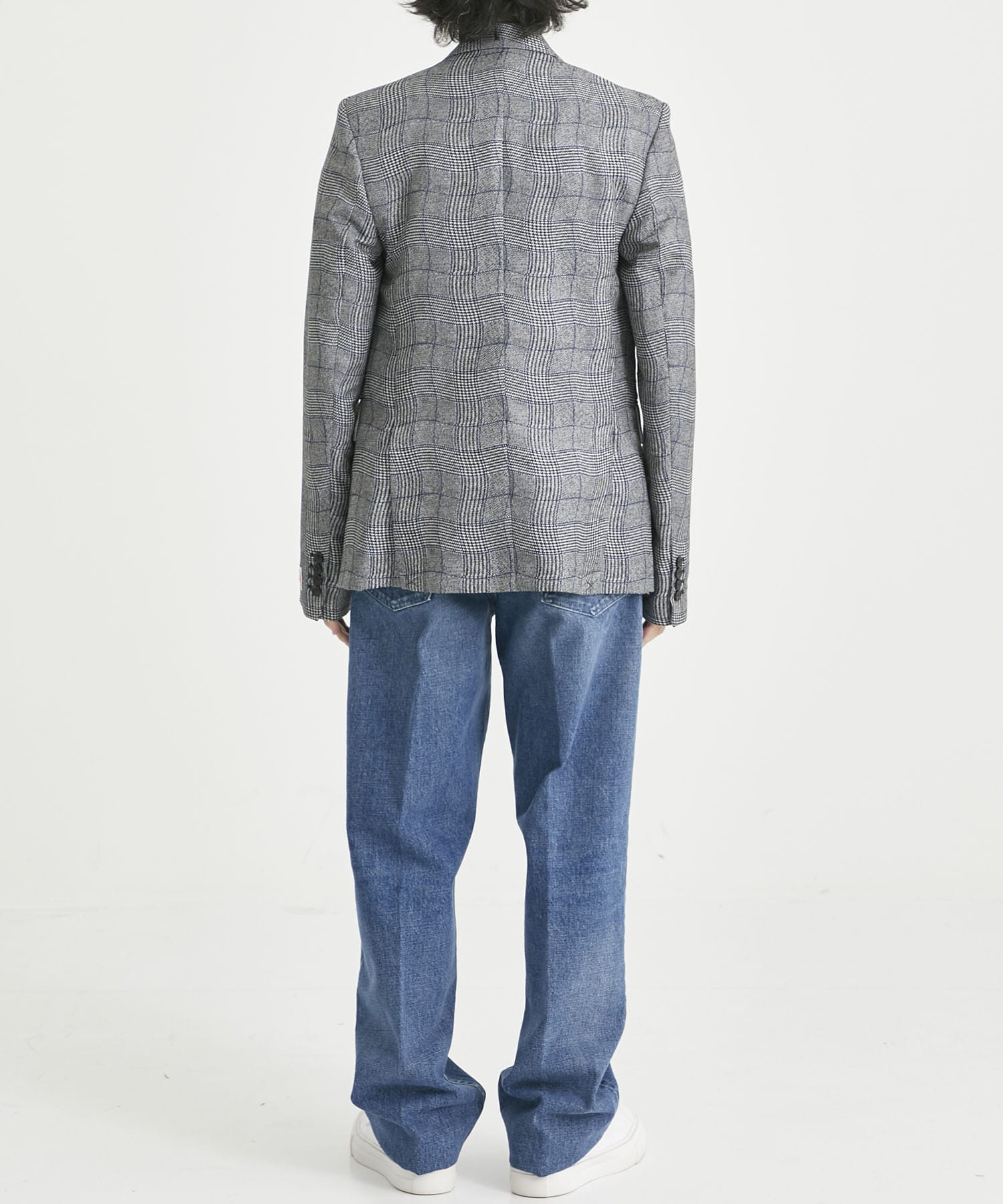 WAVY CHECK DOUBLE BREASTED JKT KENZO