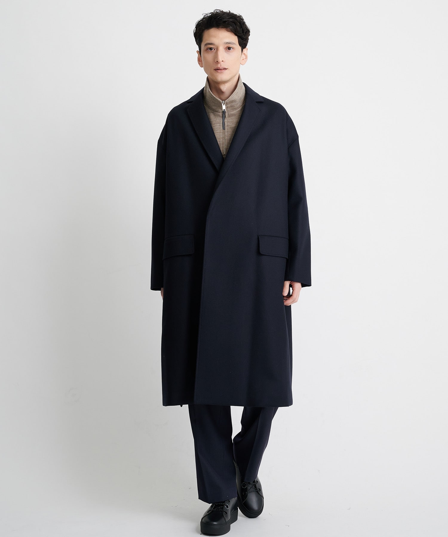 THE LOOSE CHESTER COAT(46 DARK NAVY): THE RERACS: MENS｜THE TOKYO